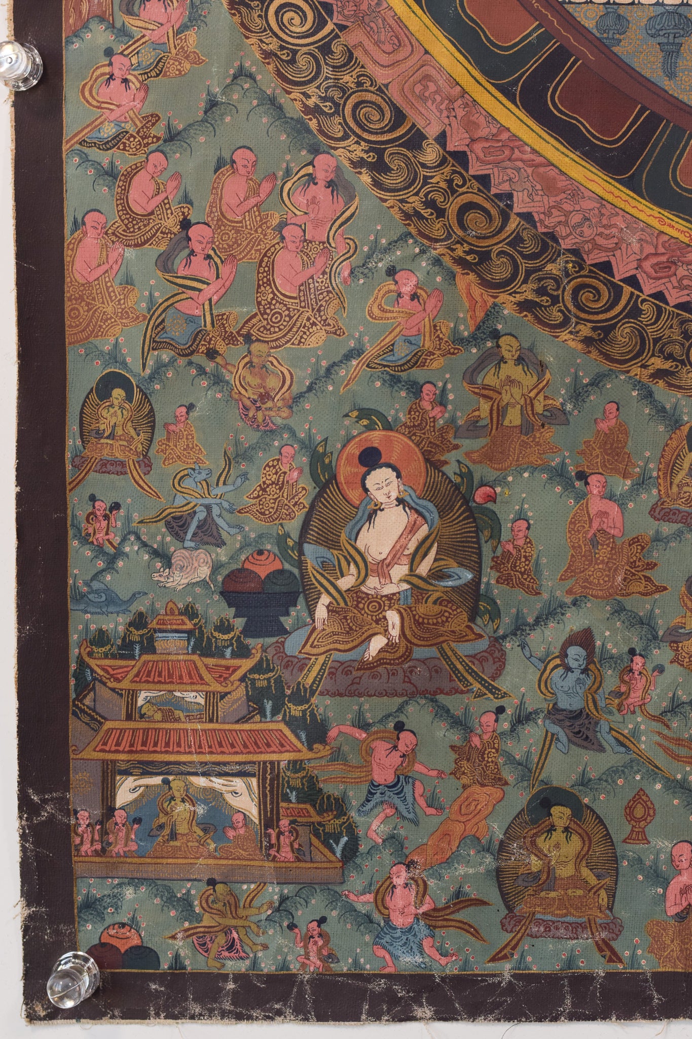 Hand Painted - Vintage - Tibetan Scroll - Modern Decorative