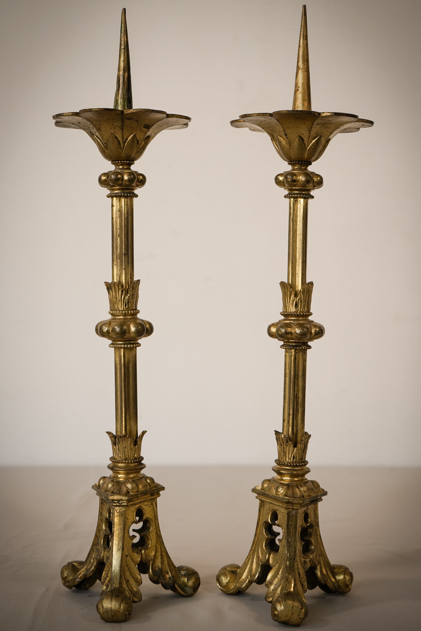 Gothic Revival - Gilded Candlesticks - Modern Decorative