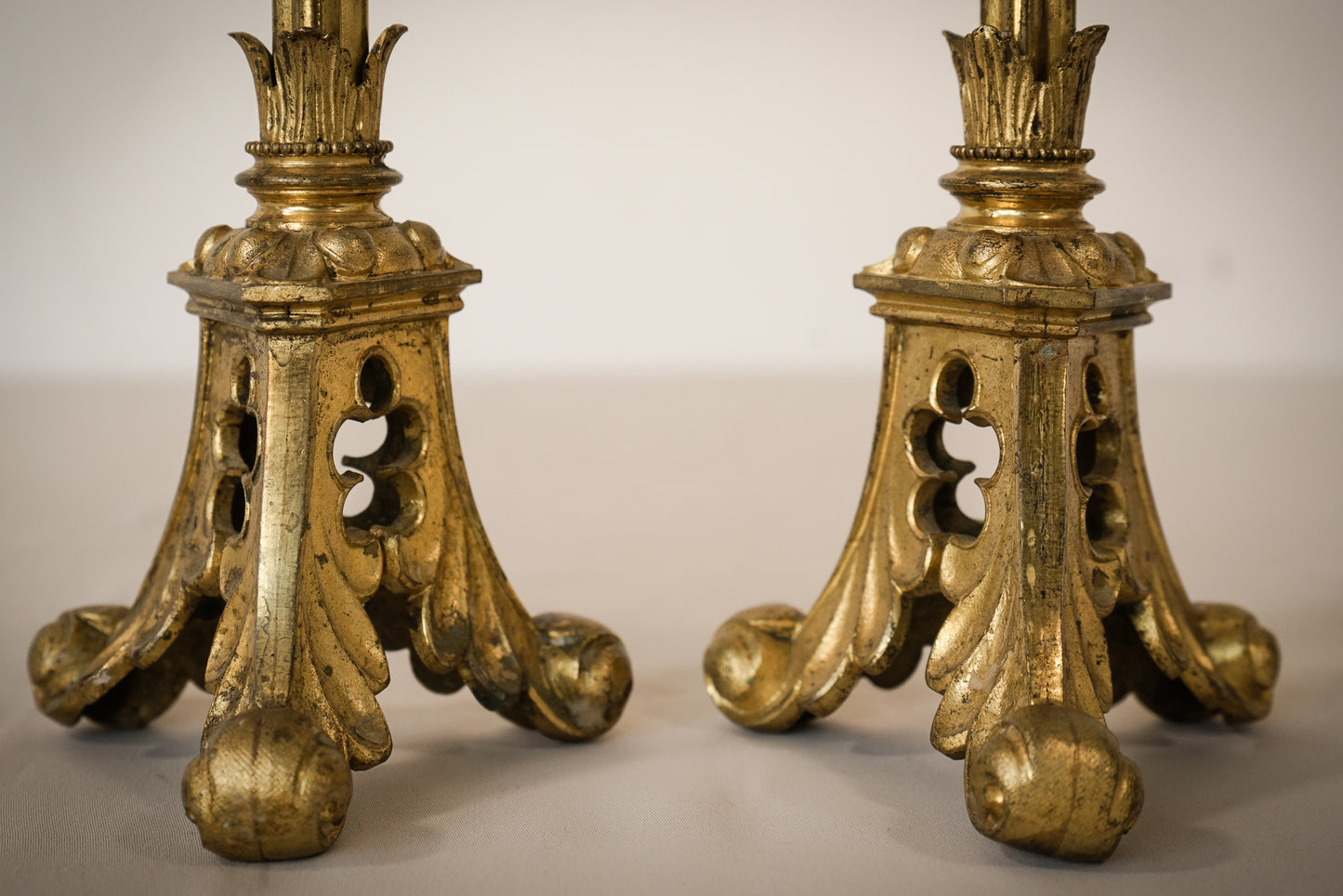 Gothic Revival - Gilded Candlesticks - Modern Decorative