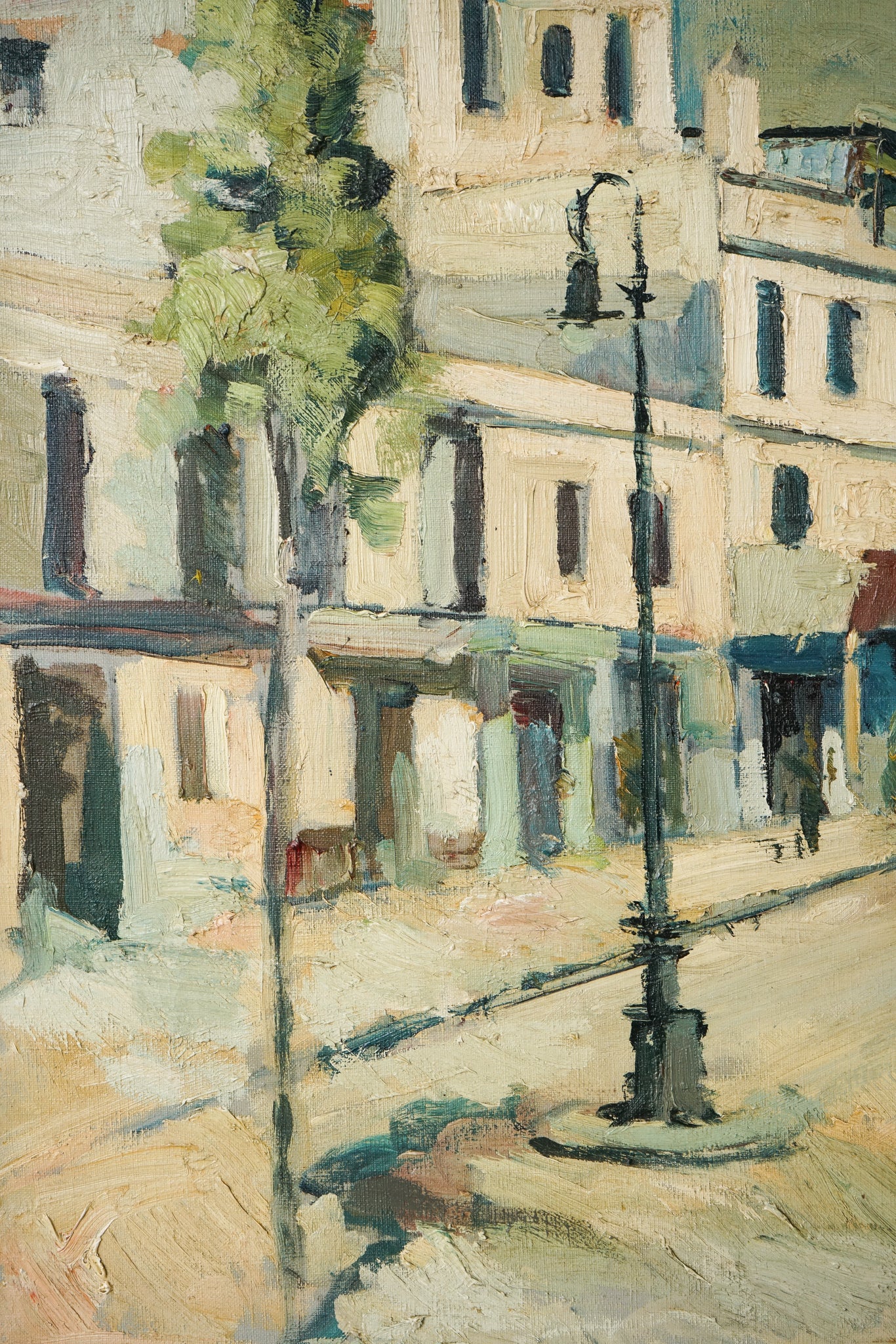 Impressionist Town Scene - Oil on Canvas