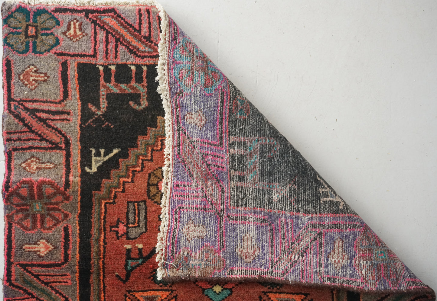 Unusual Signed Hand woven vintage rug - Tribal with animal motifs - Modern Decorative