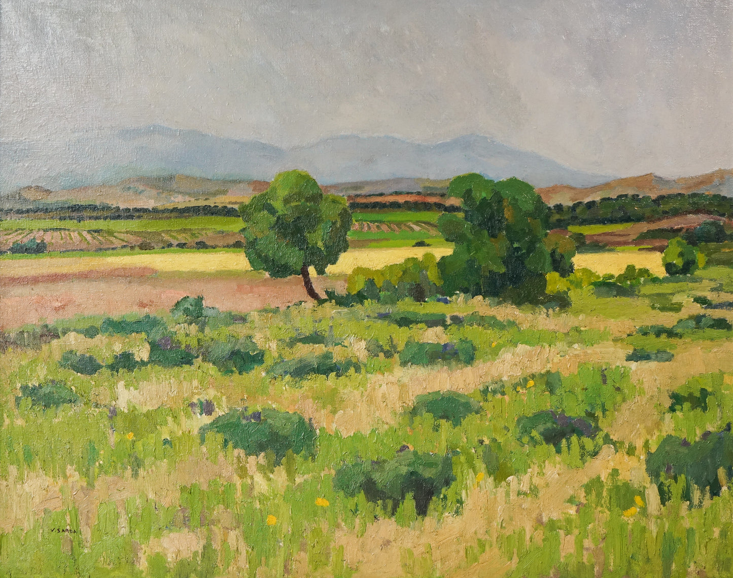 Large Oil Landscape - Post impressionist - Modern Decorative