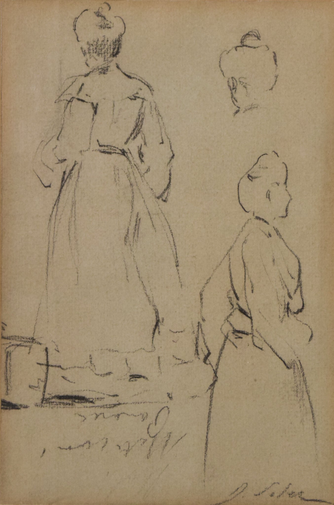 Double-sided sketches of Fin de siècle Ladies - Modern Decorative