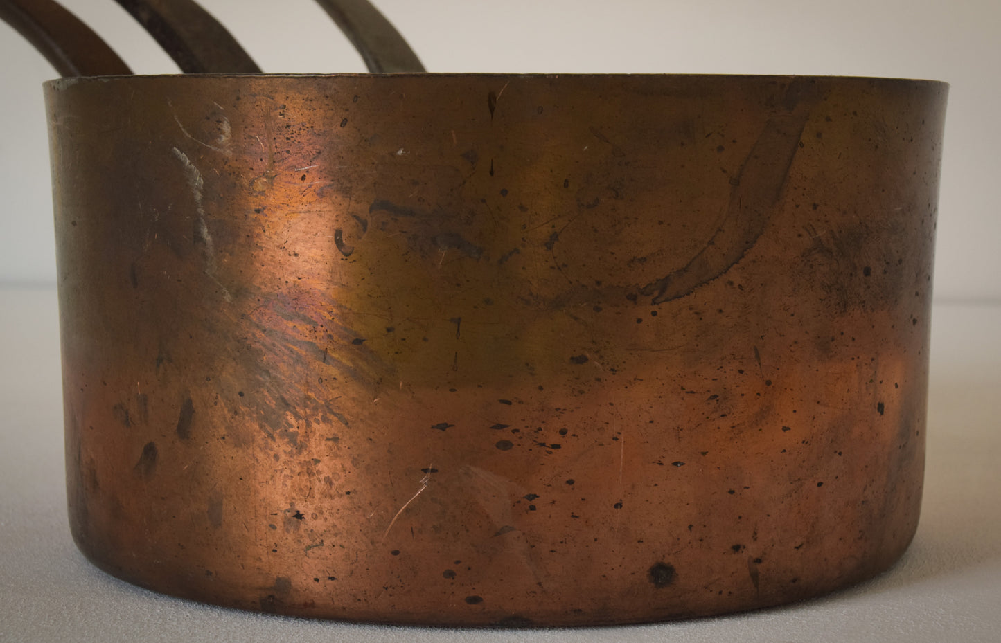 Set of three - Antique Copper Saucepans - Modern Decorative