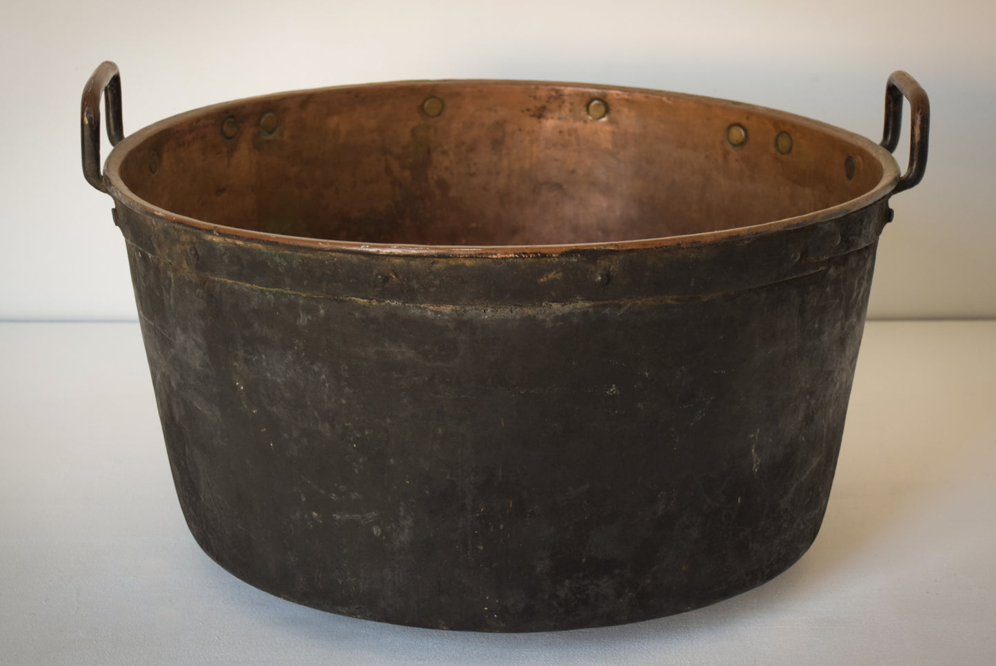 Large Decorative Handmade Riveted Copper Pot - Modern Decorative