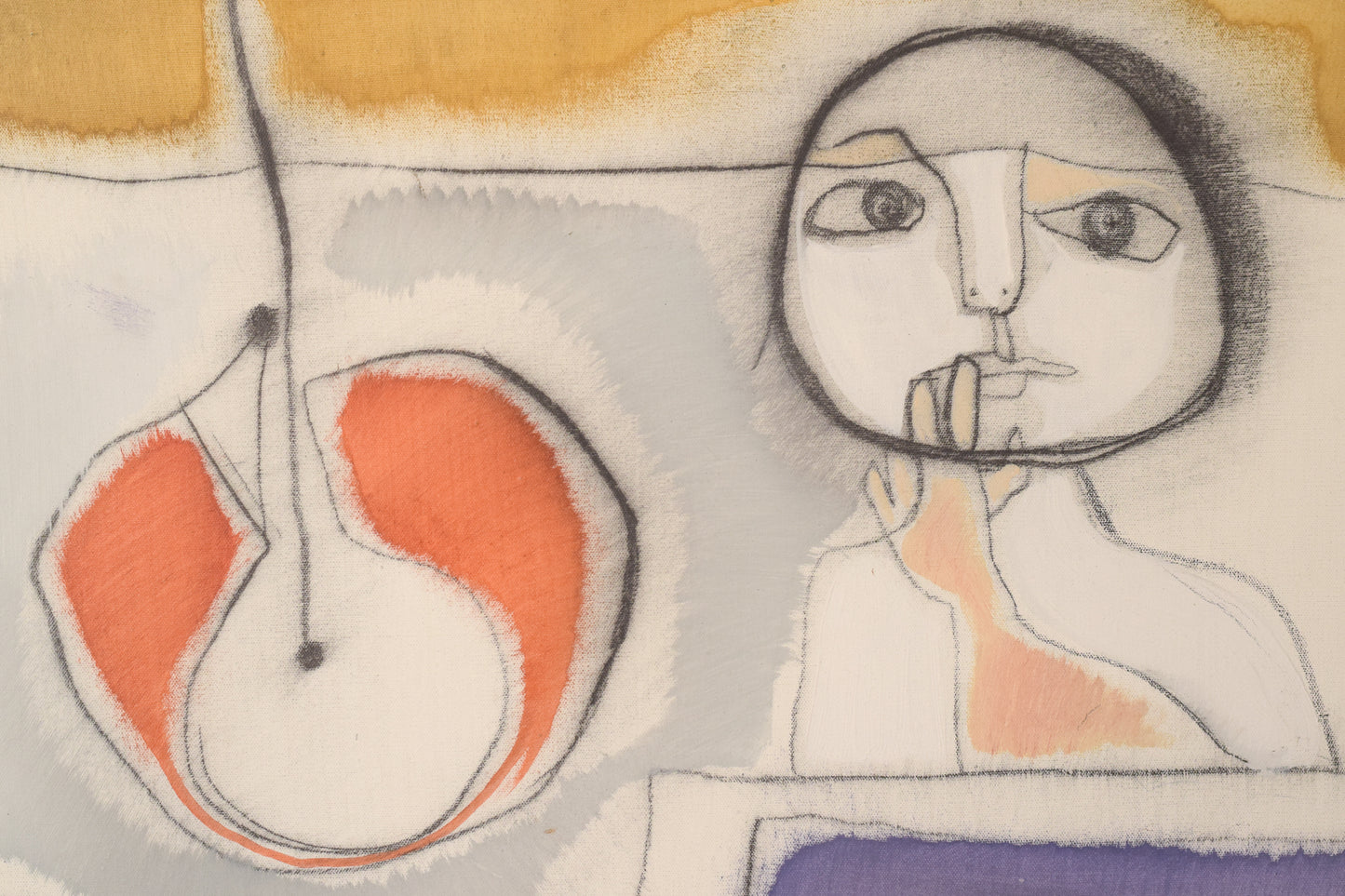 Follower of Joan Miro. Oil on Canvas Painting