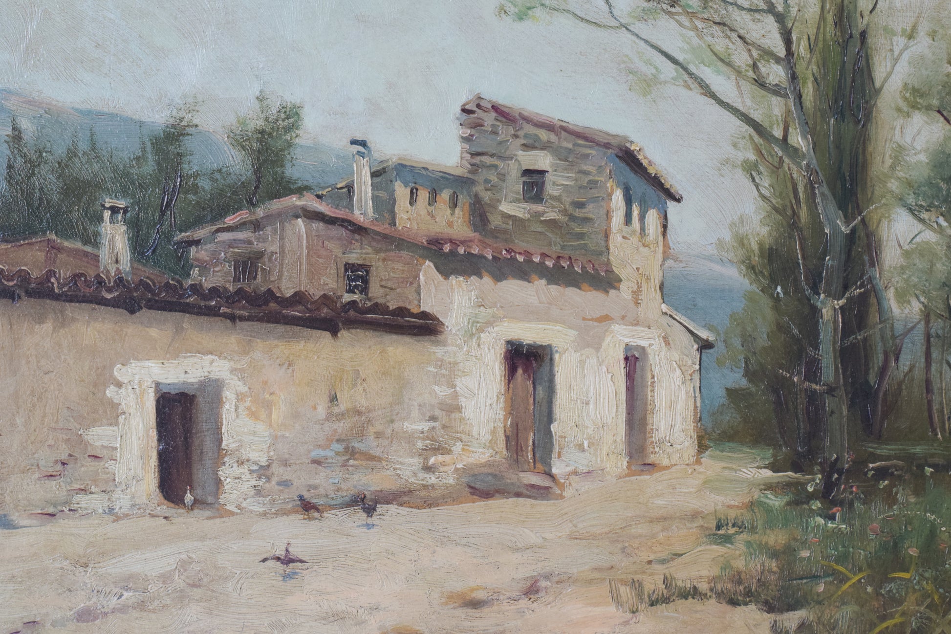 Spanish Landscape - Farmhouse and Wildflower Meadow - Modern Decorative