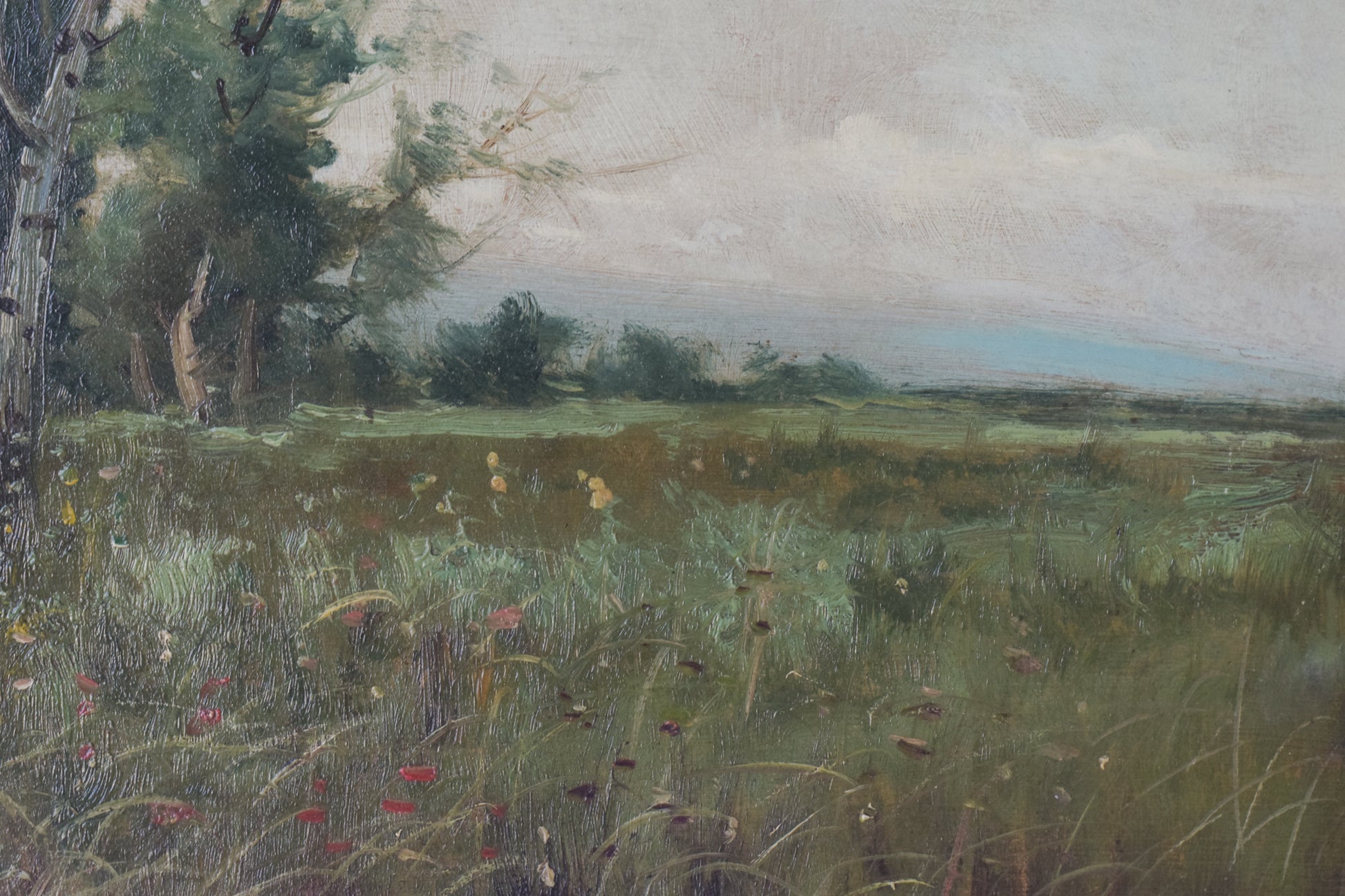 Spanish Landscape - Farmhouse and Wildflower Meadow - Modern Decorative