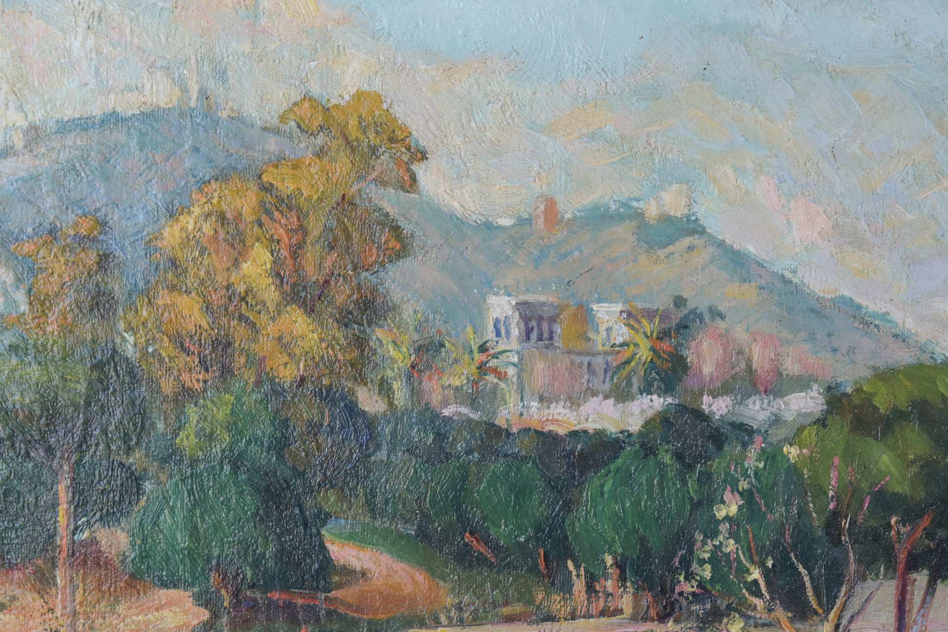 Impressionist - Mediterranean Landscape with a View of a River and Mountains - Modern Decorative