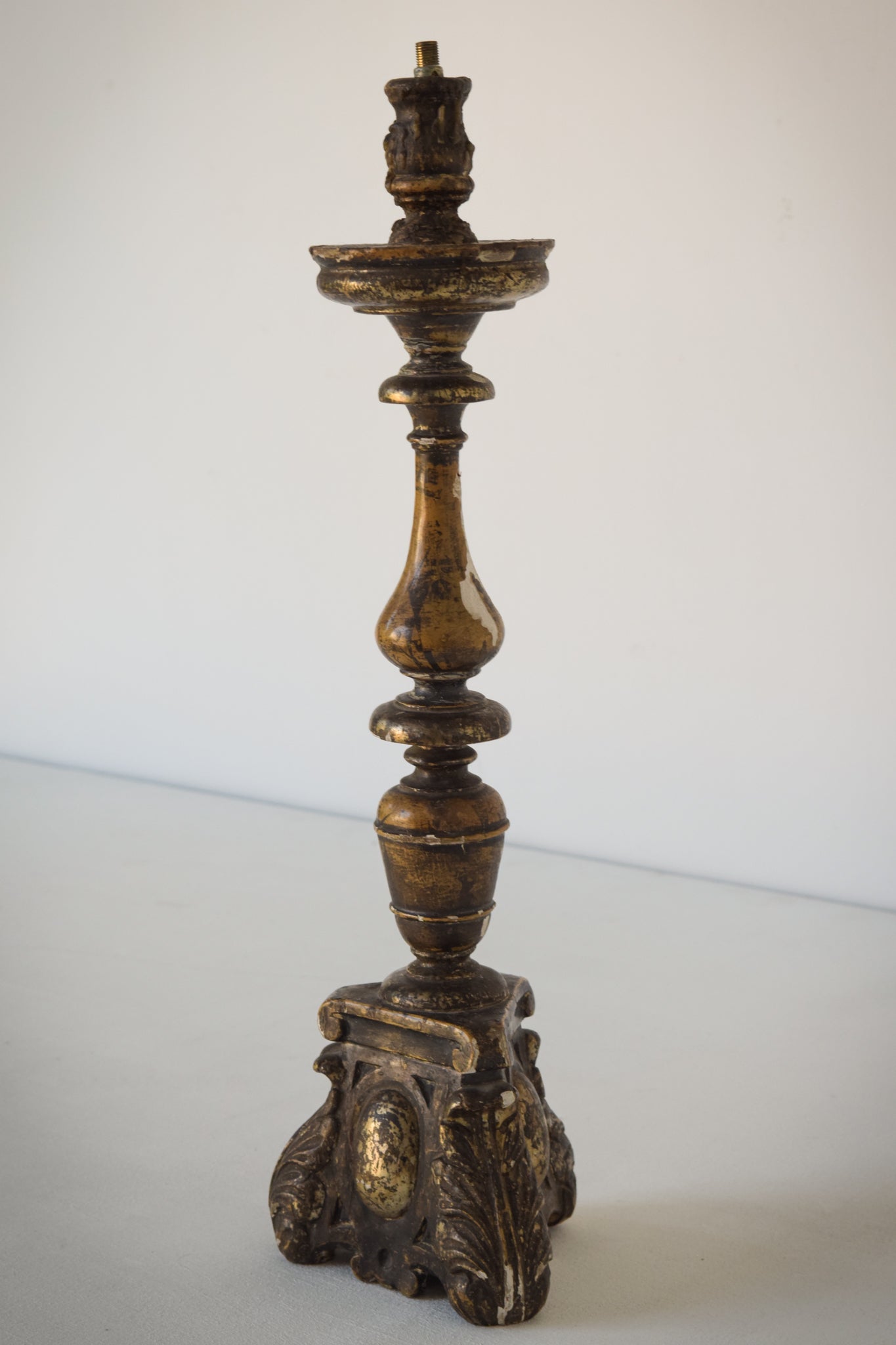 18th Century - Gilded Wood Candlestick