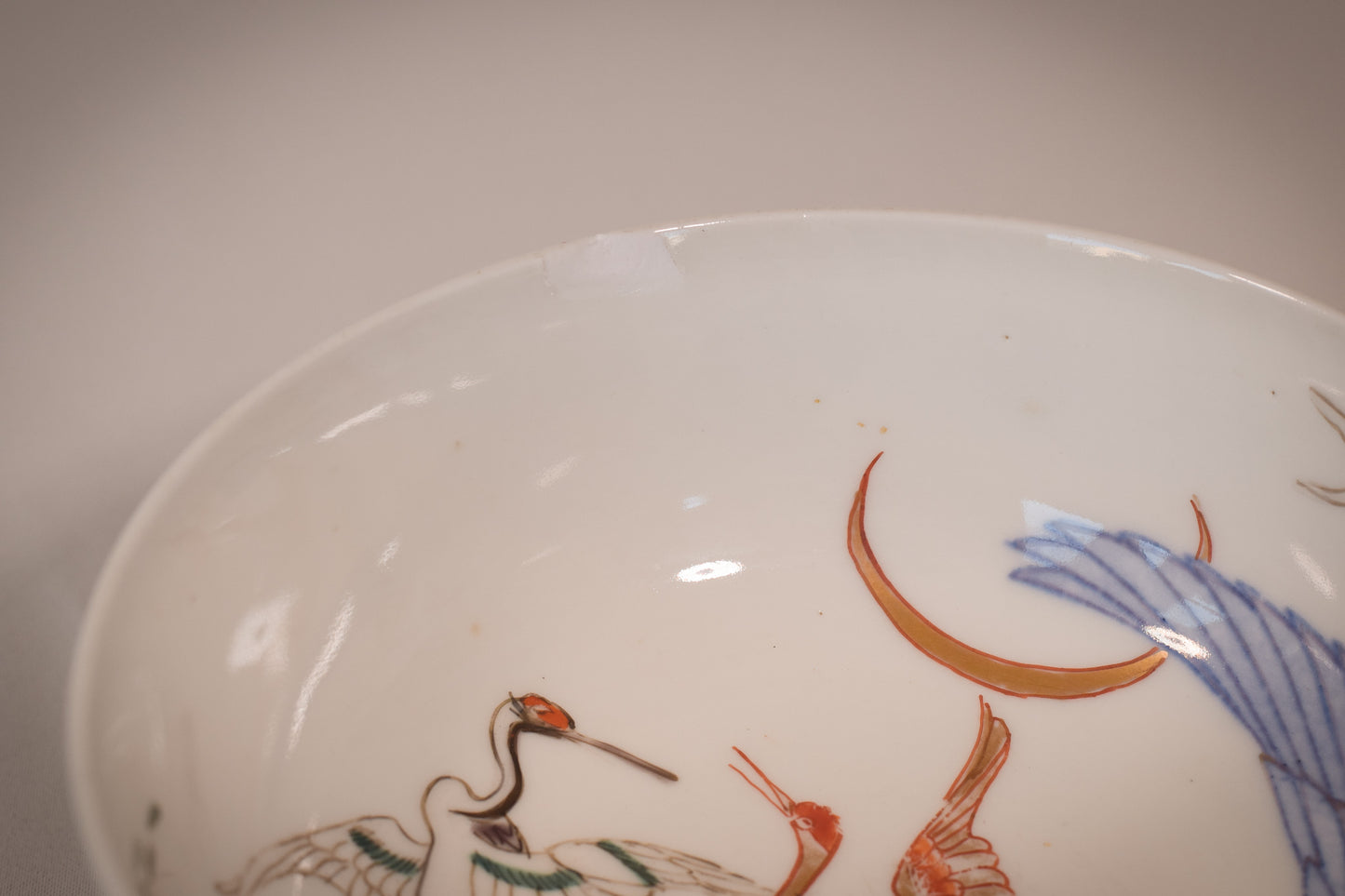 Pair - Oriental Bowls with cranes