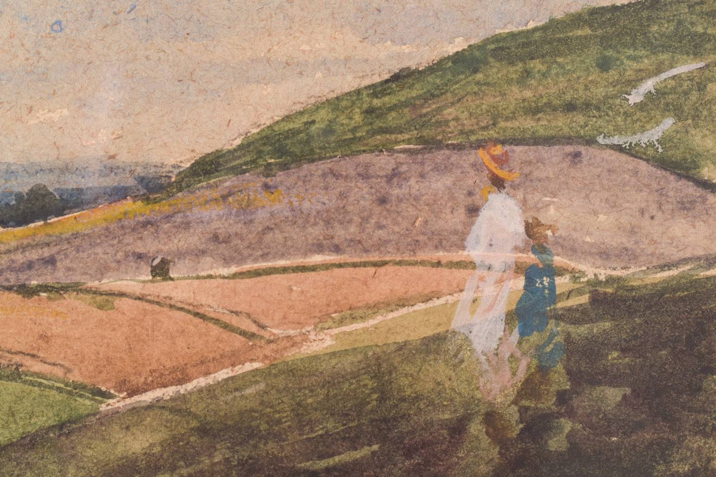 'Bratton and Pewsey Vale, Wiltshire' Watercolour