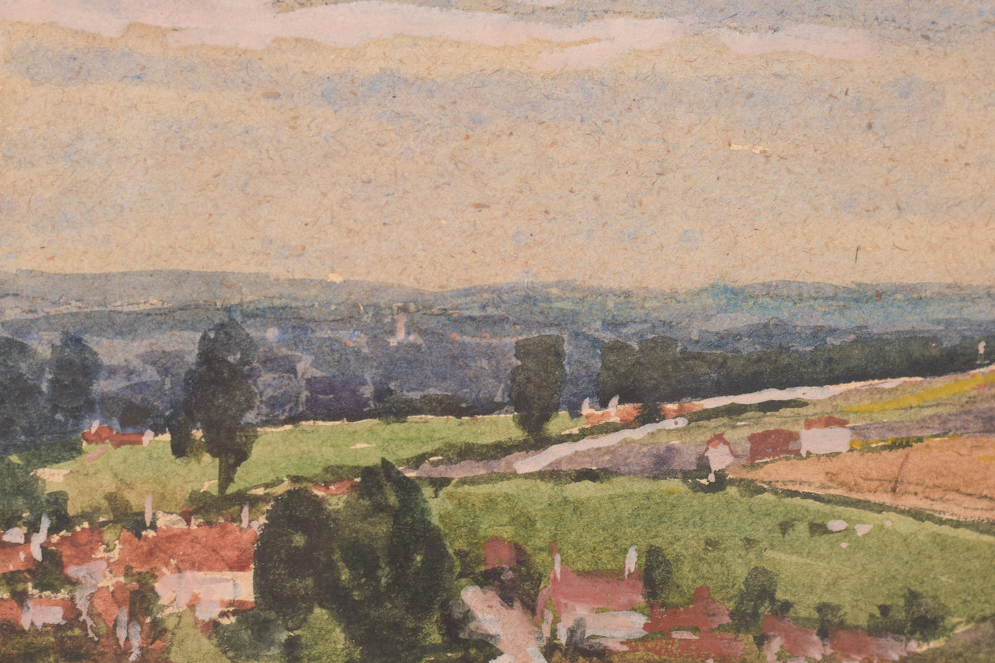 'Bratton and Pewsey Vale, Wiltshire' Watercolour
