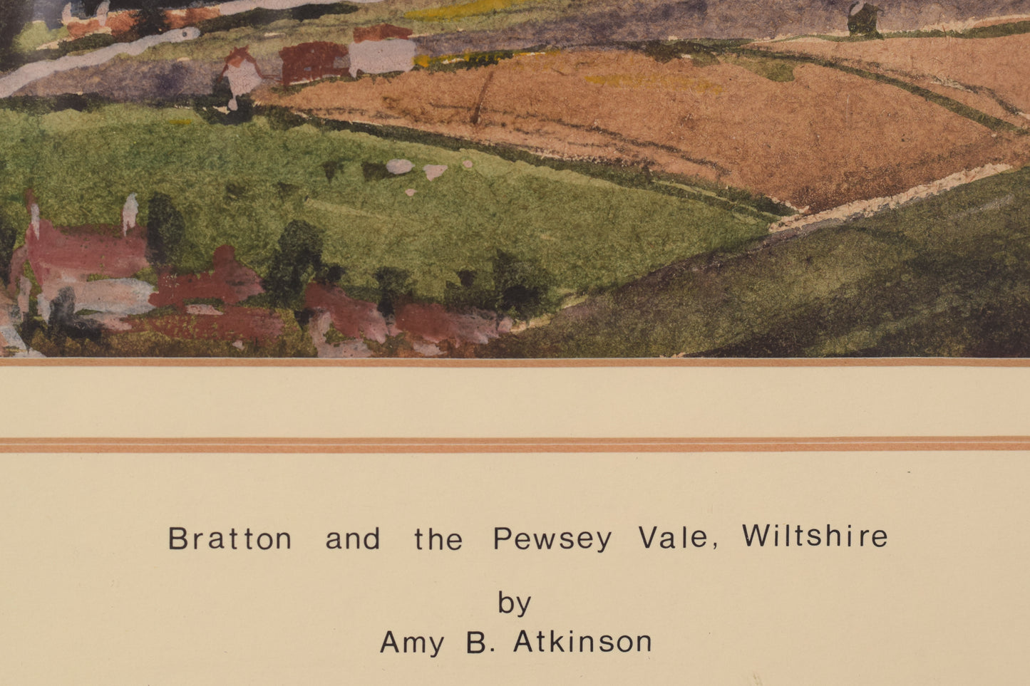 'Bratton and Pewsey Vale, Wiltshire' Watercolour