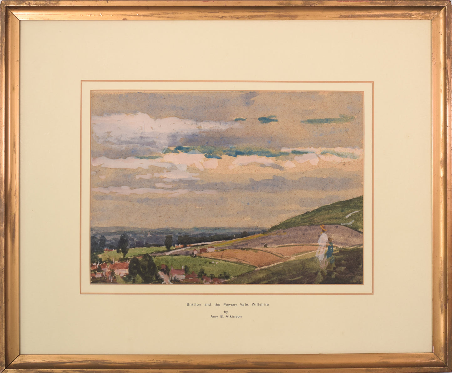'Bratton and Pewsey Vale, Wiltshire' Watercolour