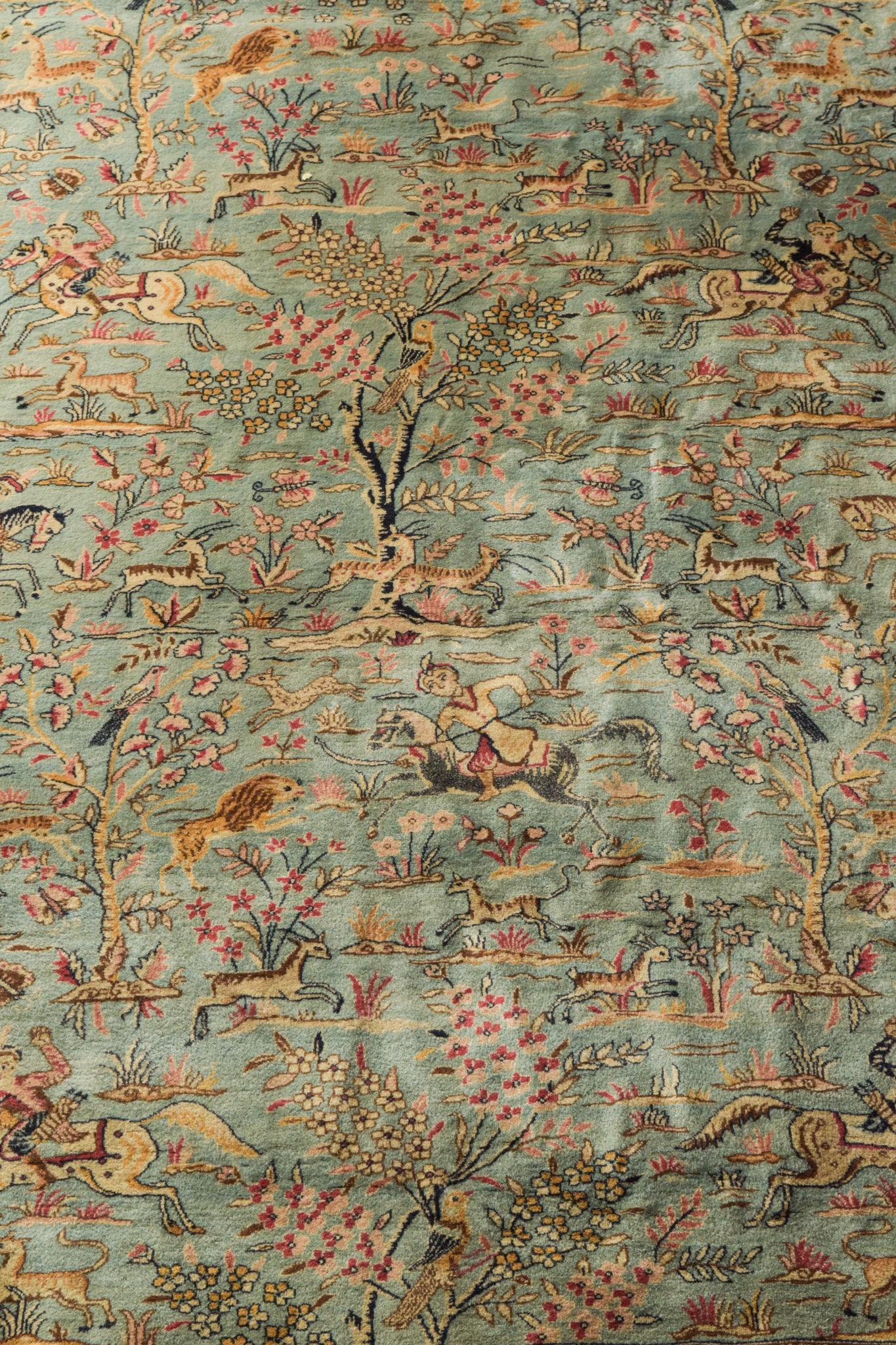 Large Handmade Persian Rug With Animals - Modern Decorative