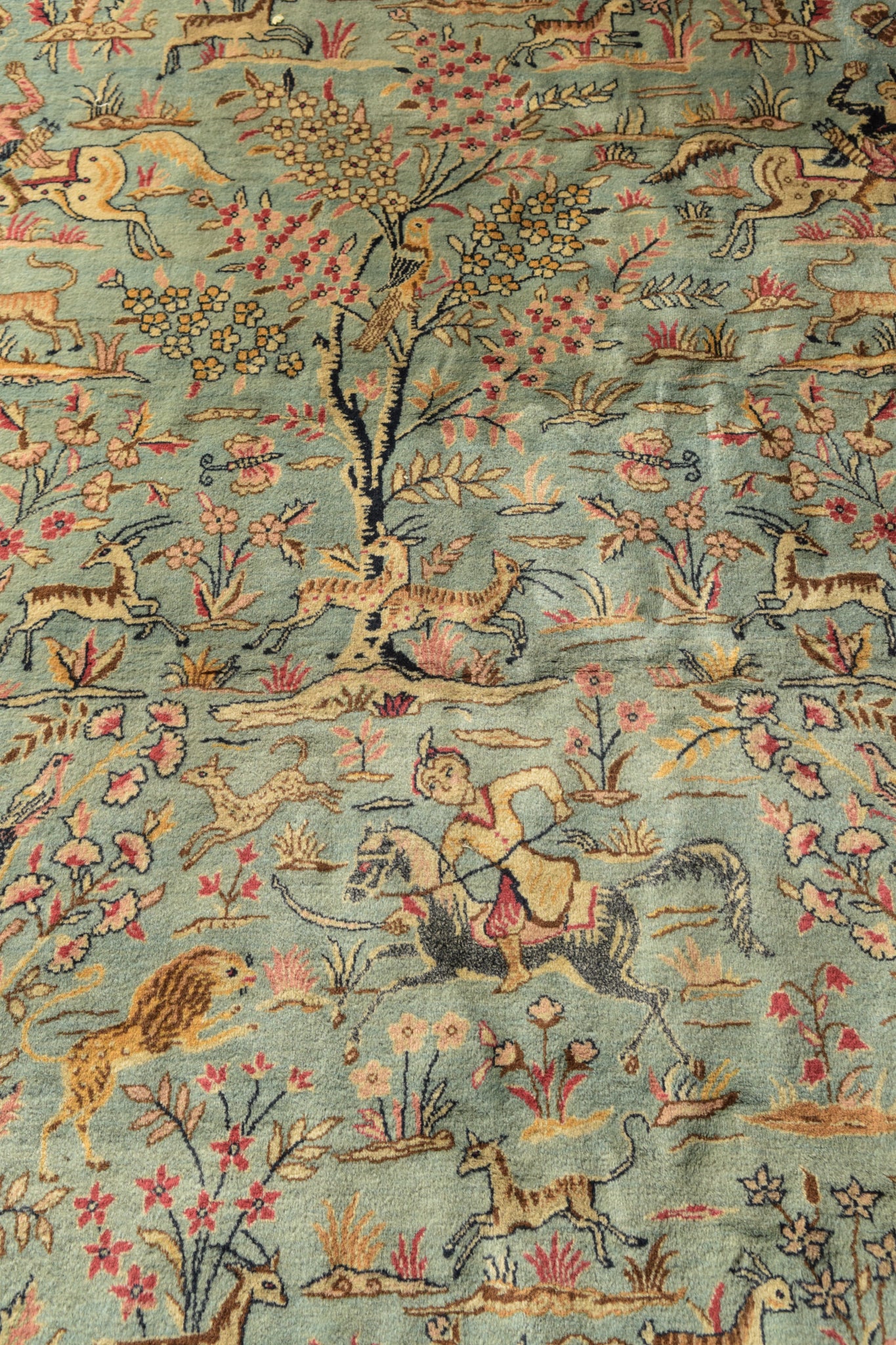 Large Handmade Persian Rug With Animals - Modern Decorative
