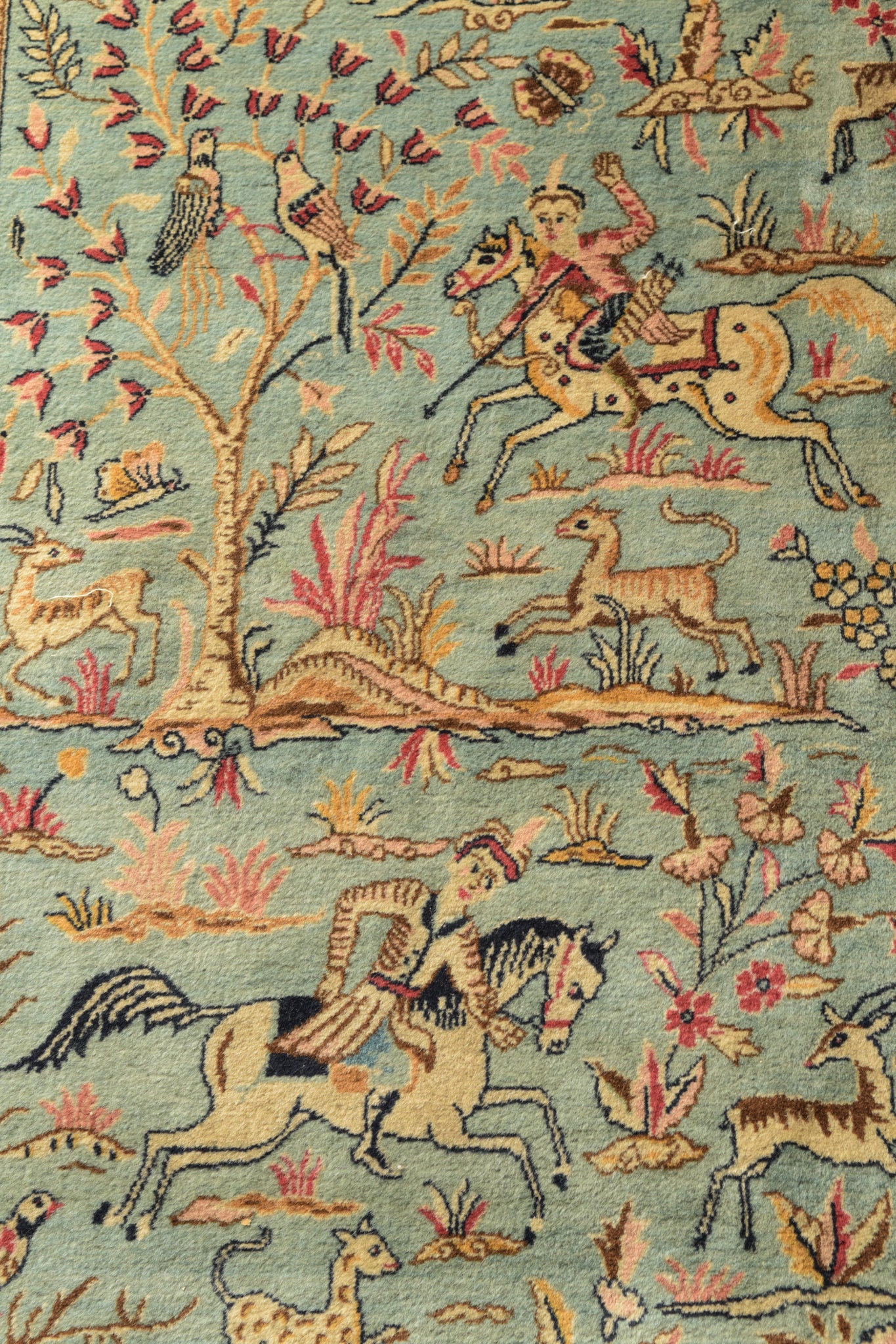 Large Handmade Persian Rug With Animals - Modern Decorative
