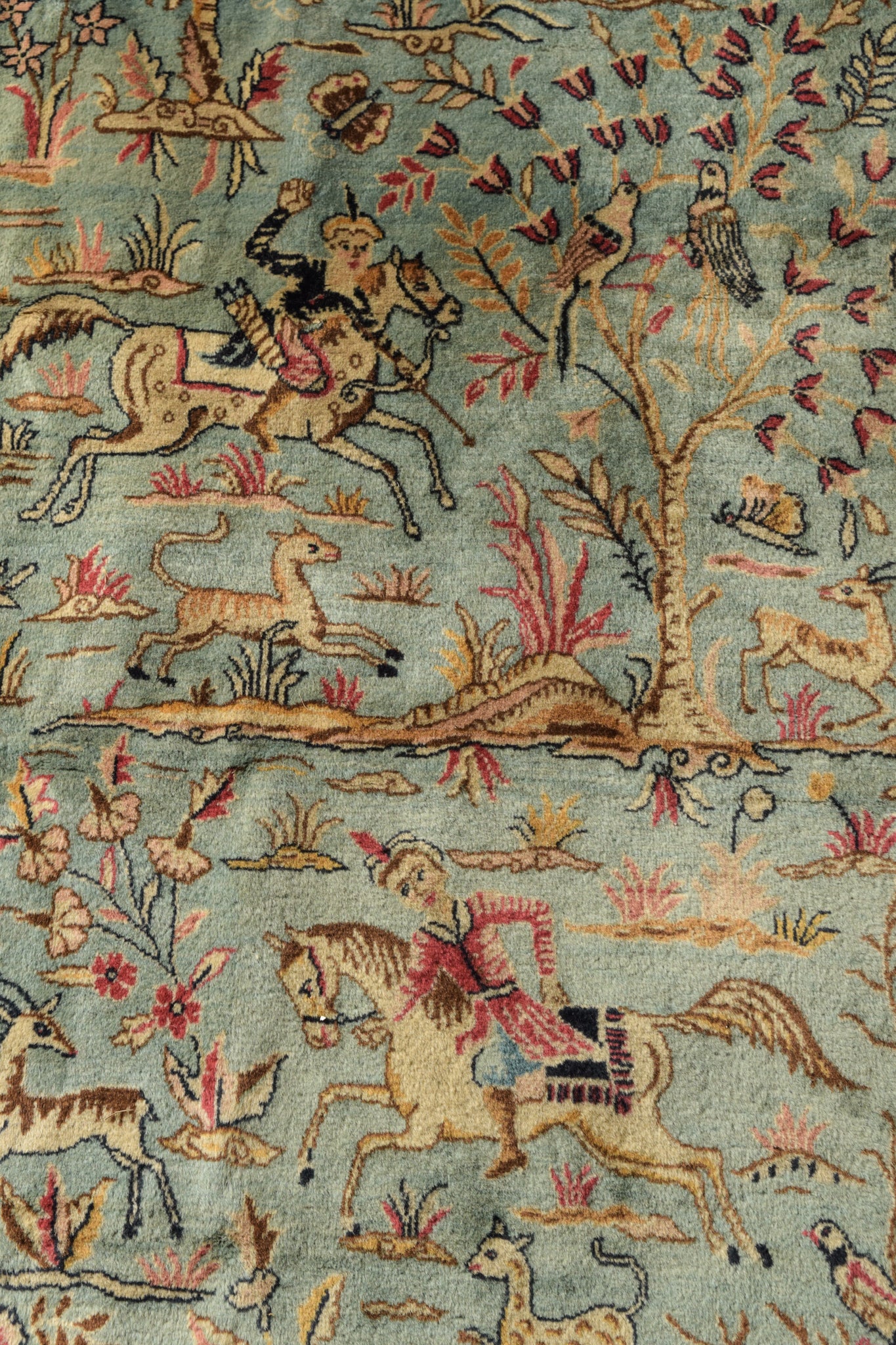 Large Handmade Persian Rug With Animals - Modern Decorative