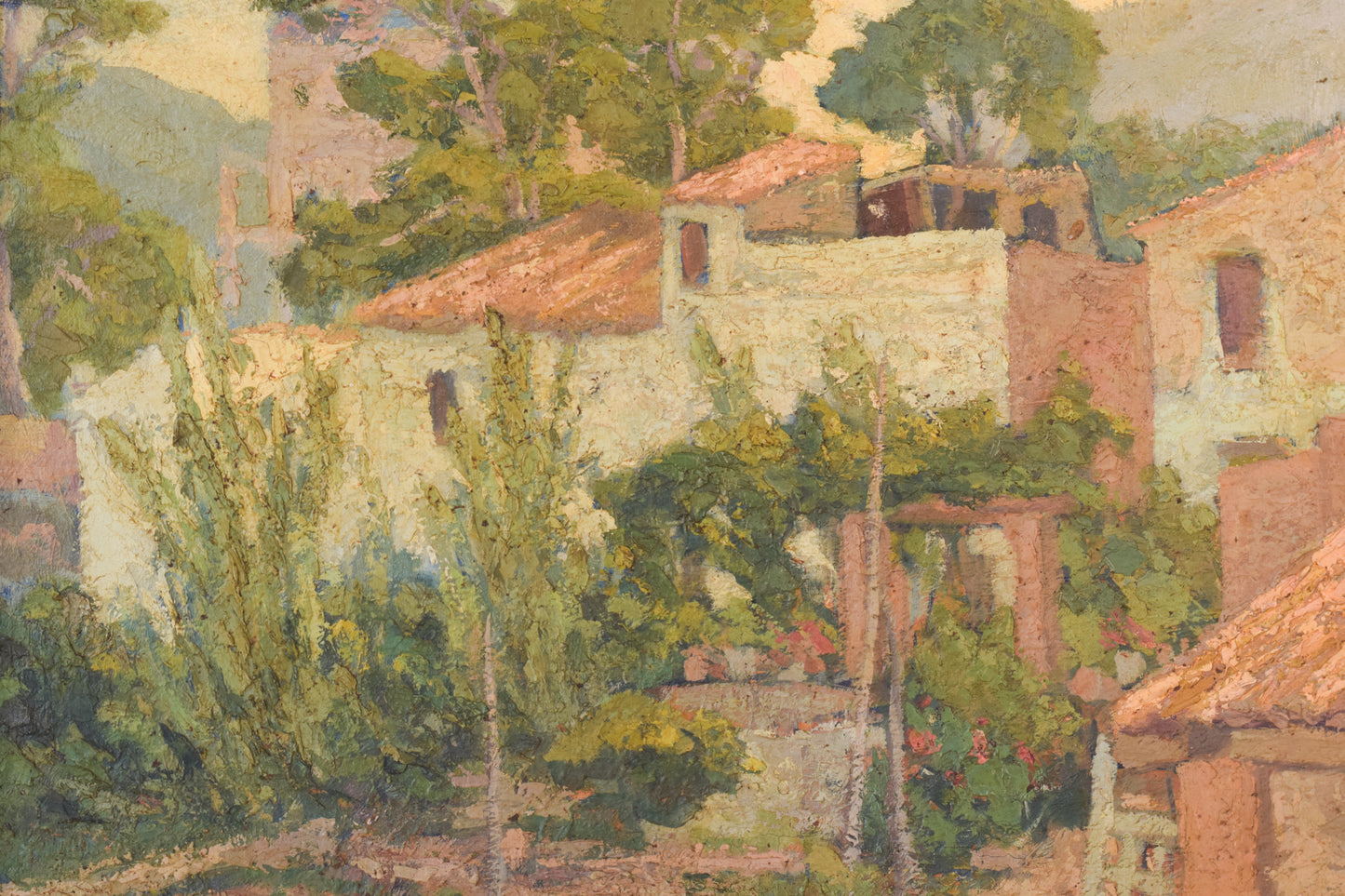 Impressionist - Painting of Villas and Garden - Modern Decorative