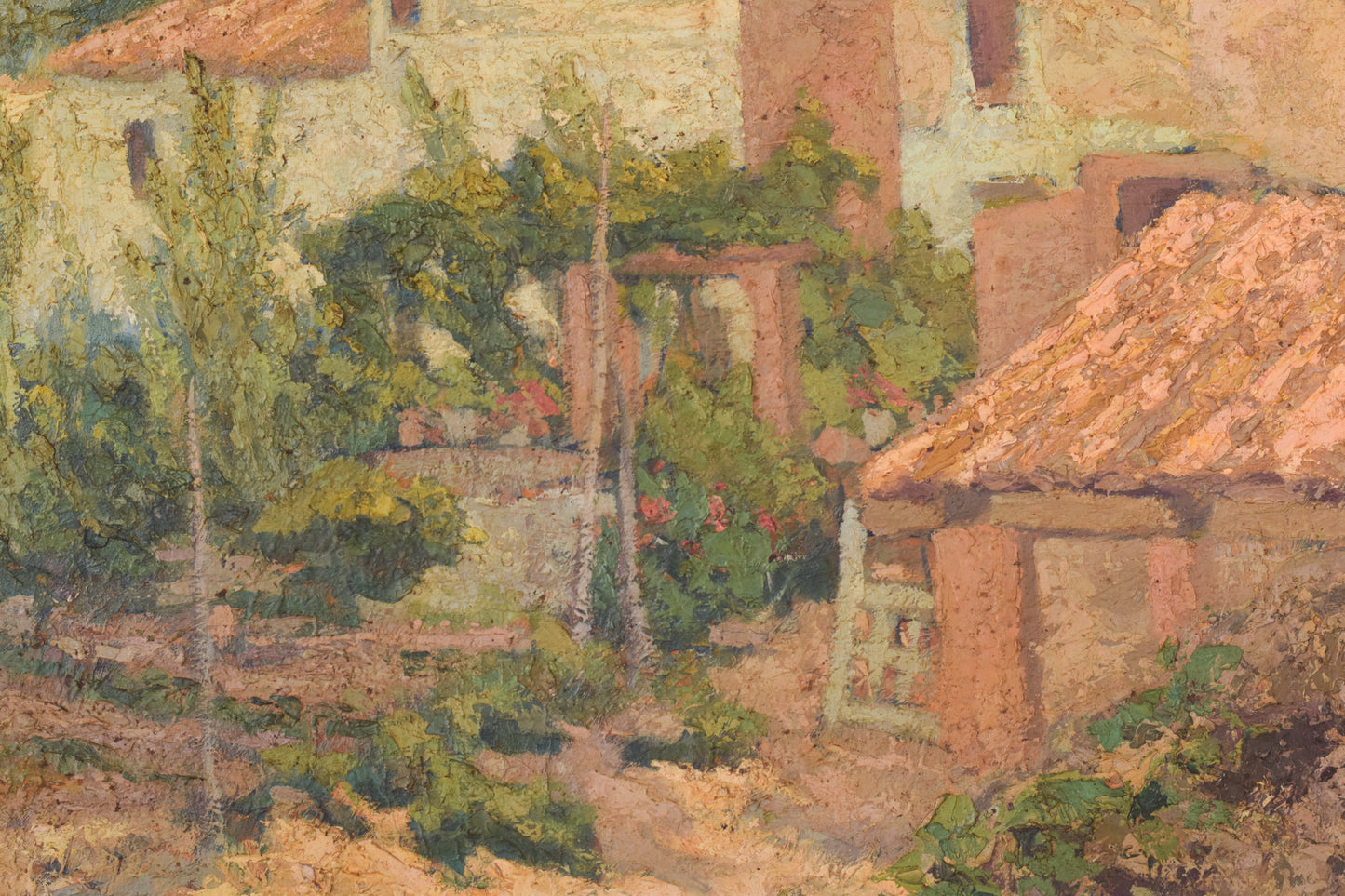 Impressionist - Painting of Villas and Garden - Modern Decorative