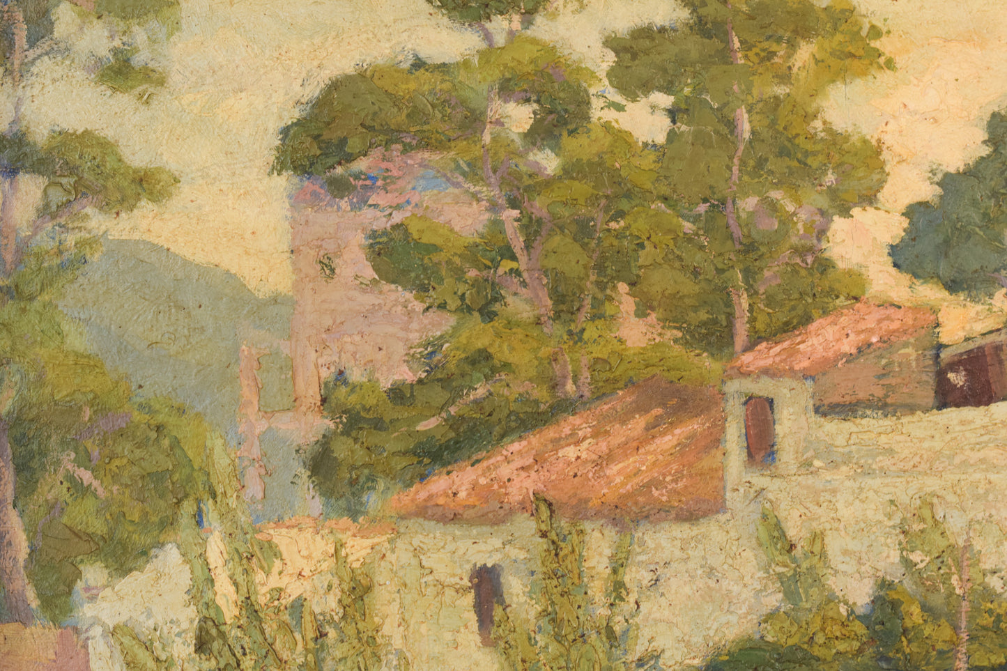Impressionist - Painting of Villas and Garden - Modern Decorative