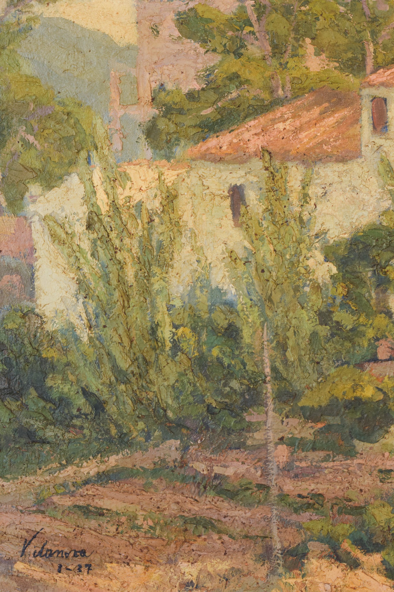 Impressionist - Painting of Villas and Garden - Modern Decorative