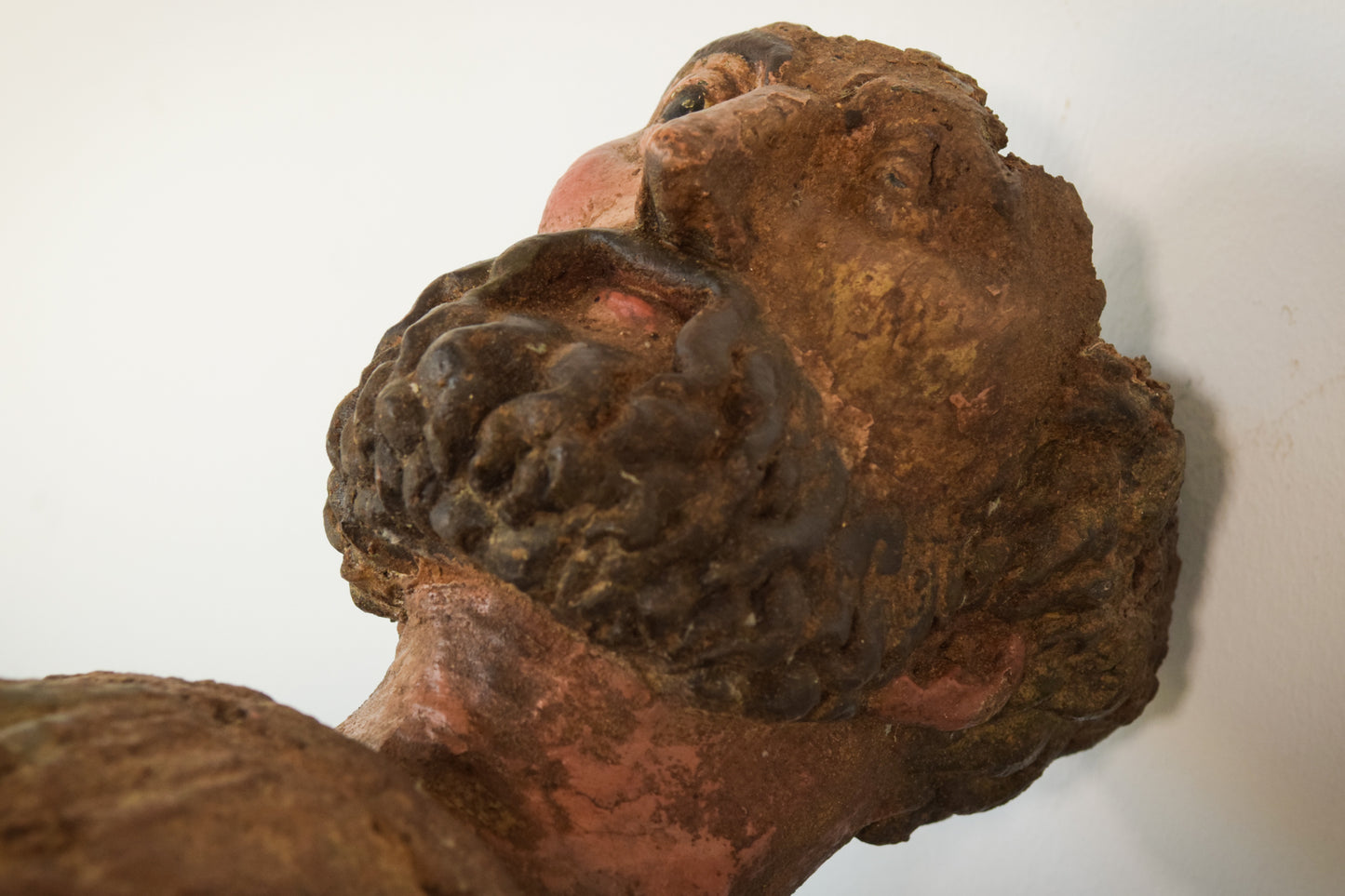 Large Early Decorative Polychromed Carving of a Saint - Modern Decorative