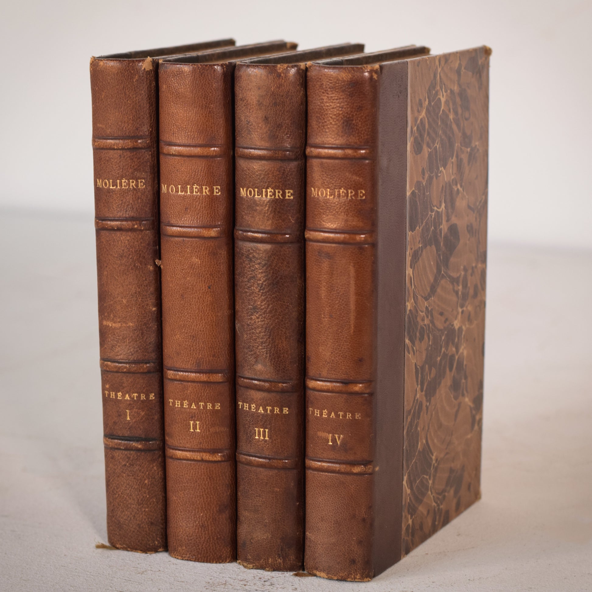 Four Leather Bound Volumes - Theatre Books - Modern Decorative