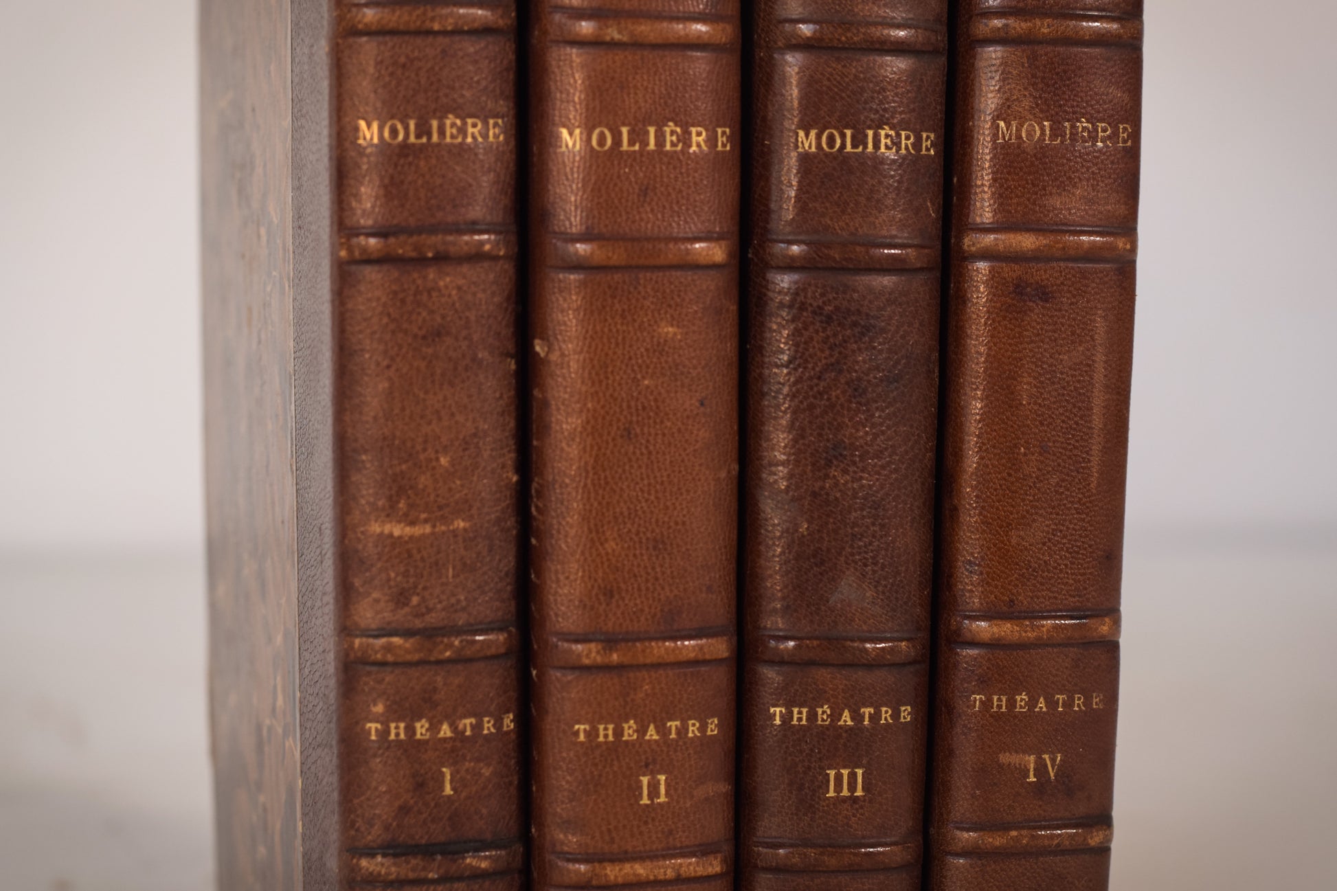 Four Leather Bound Volumes - Theatre Books - Modern Decorative