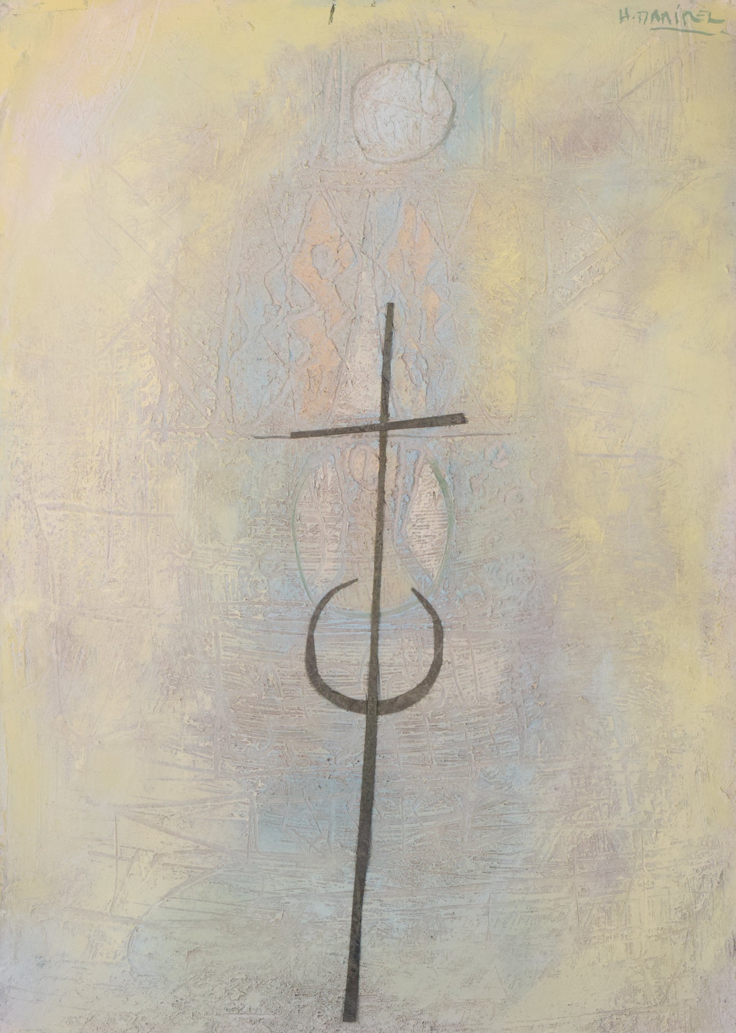 Abstract - Painting with Cross - Modern Decorative