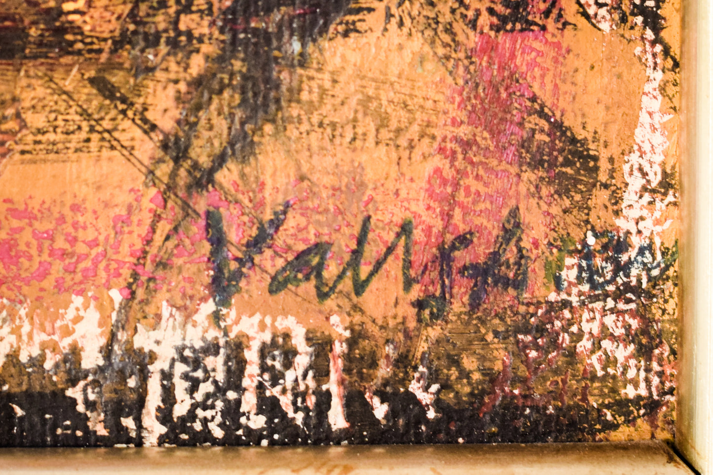 Modernist - Painting of a Town in Mixed Media - Modern Decorative