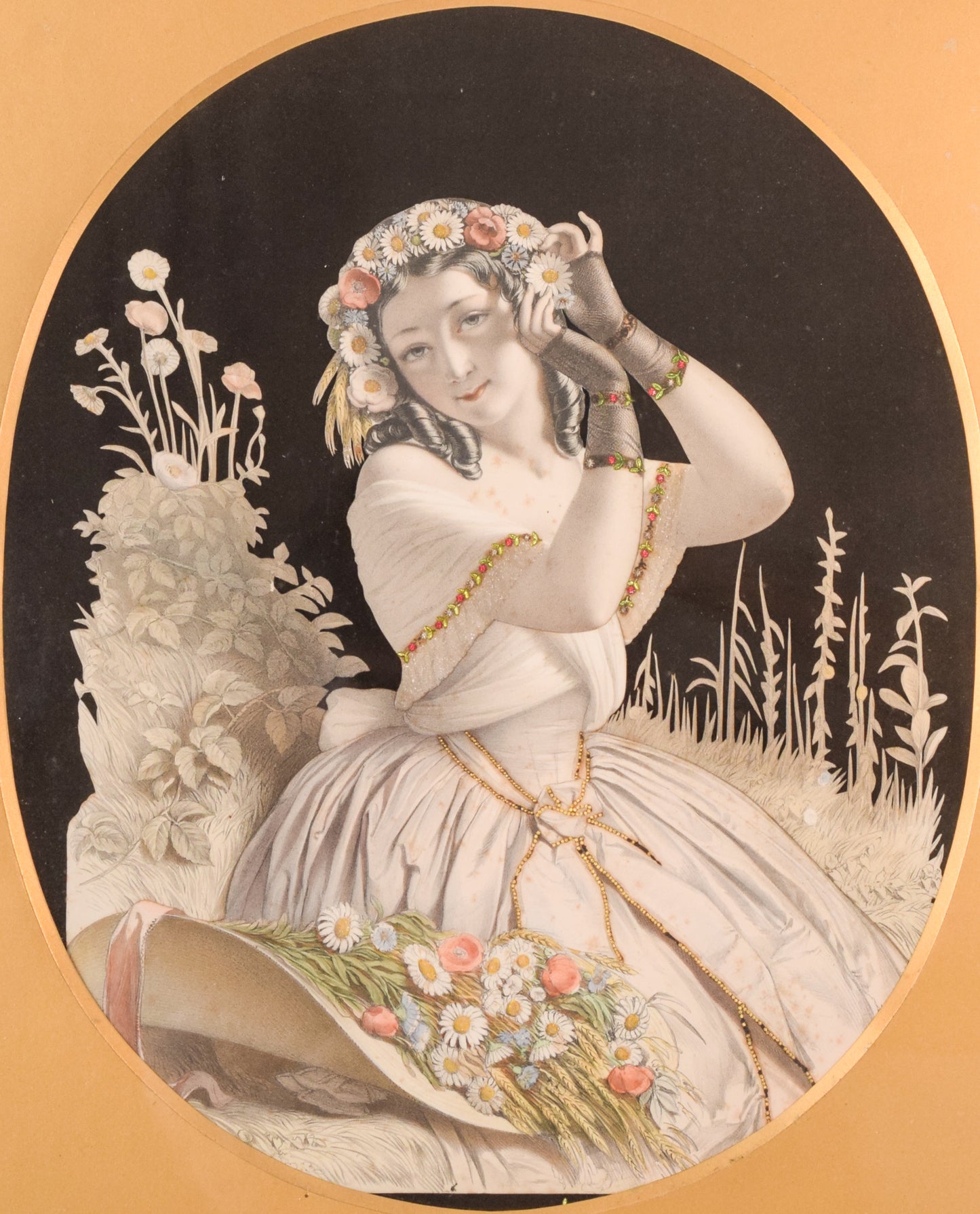 Pair - Embossed Victorian Collages - Modern Decorative