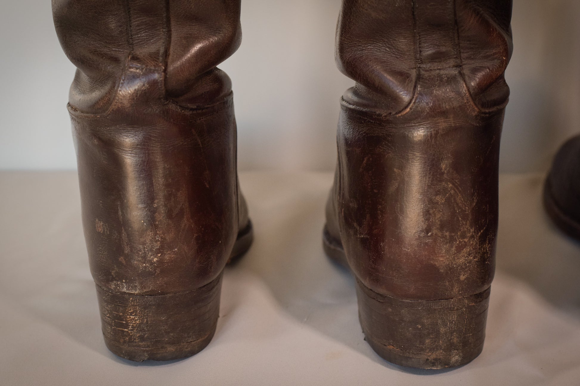 Antique Leather Riding Boots - Two pairs - Modern Decorative