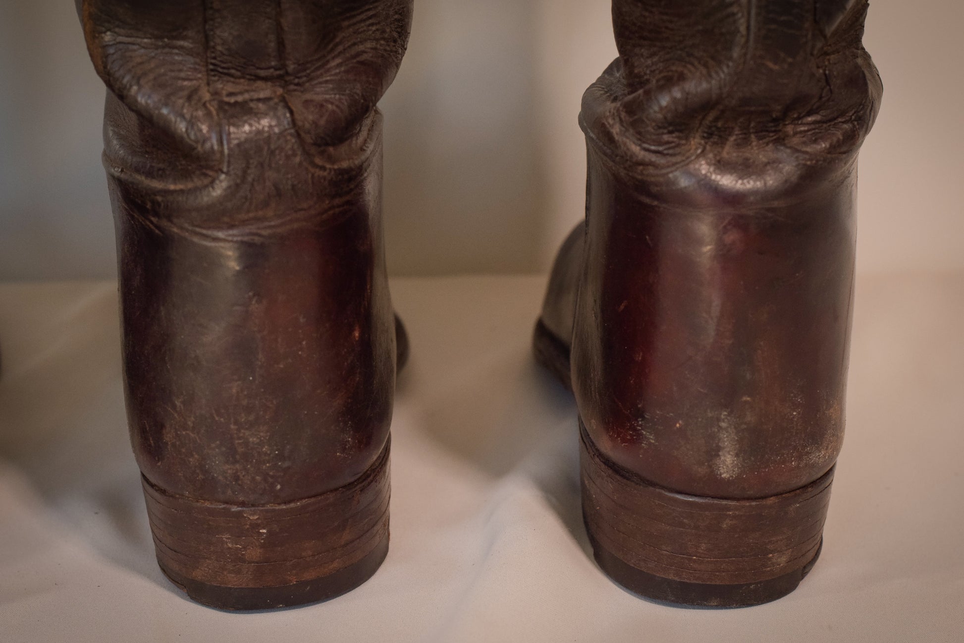 Antique Leather Riding Boots - Two pairs - Modern Decorative