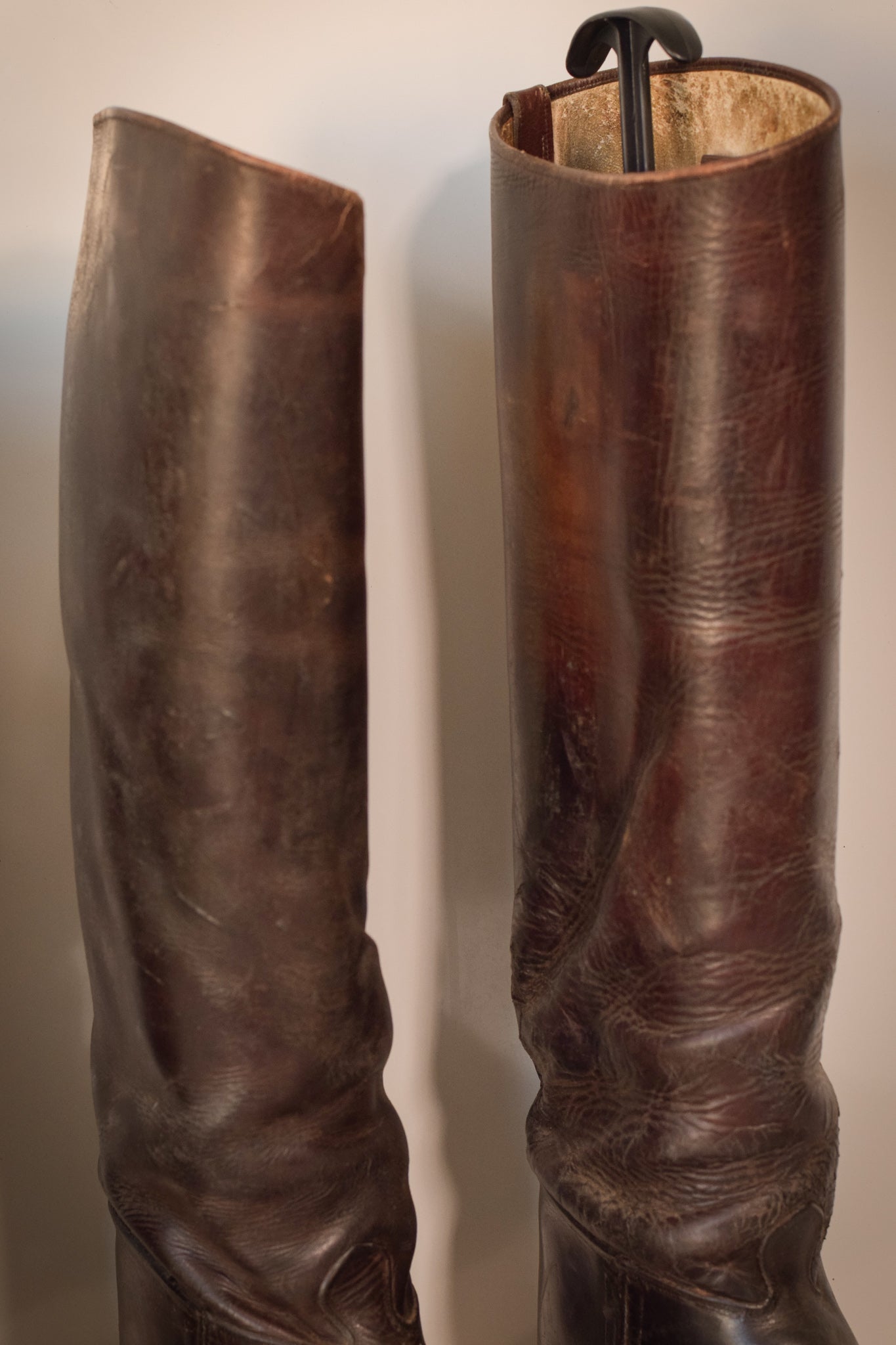 Antique Leather Riding Boots - Two pairs - Modern Decorative
