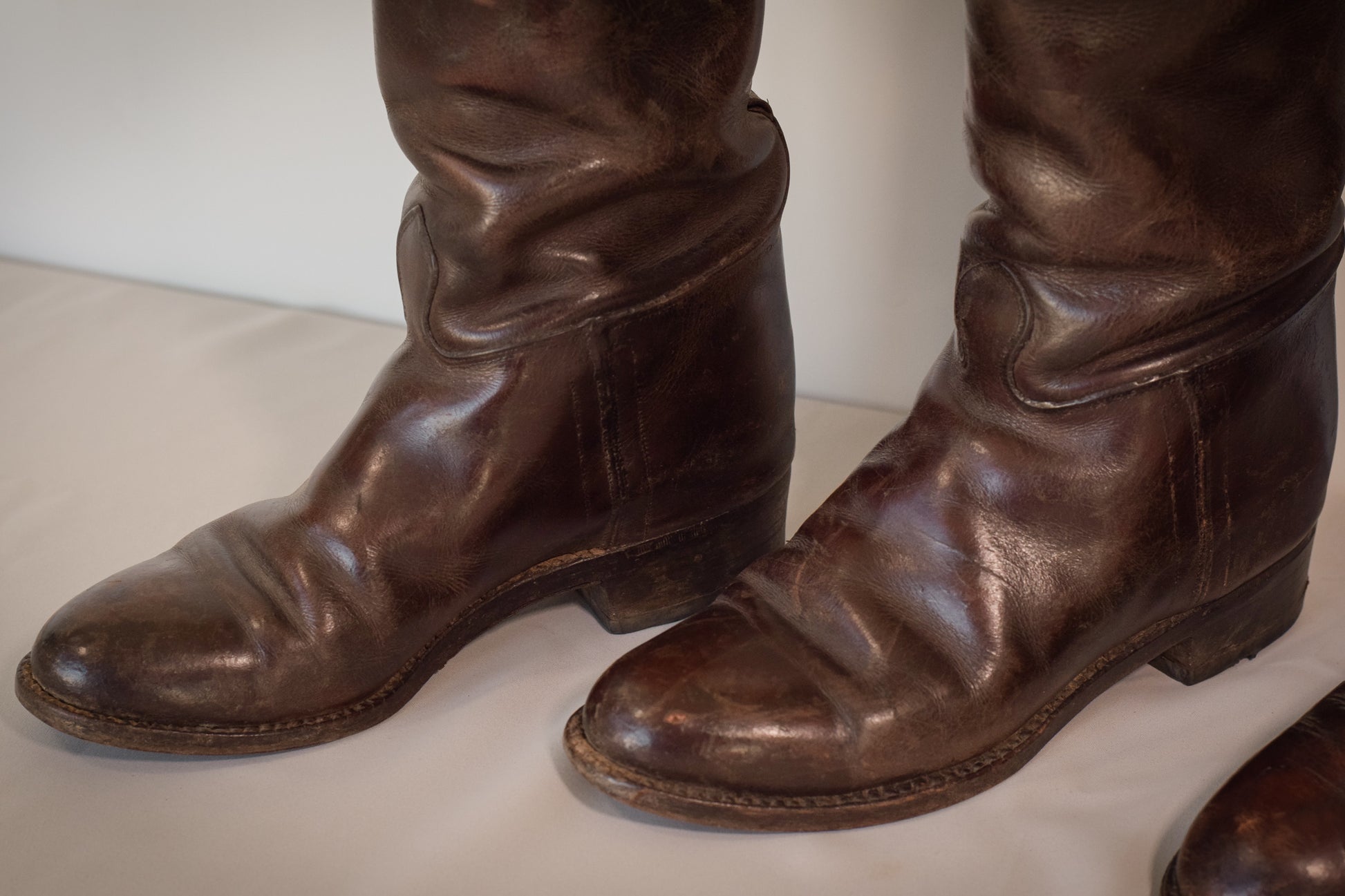 Antique Leather Riding Boots - Two pairs - Modern Decorative