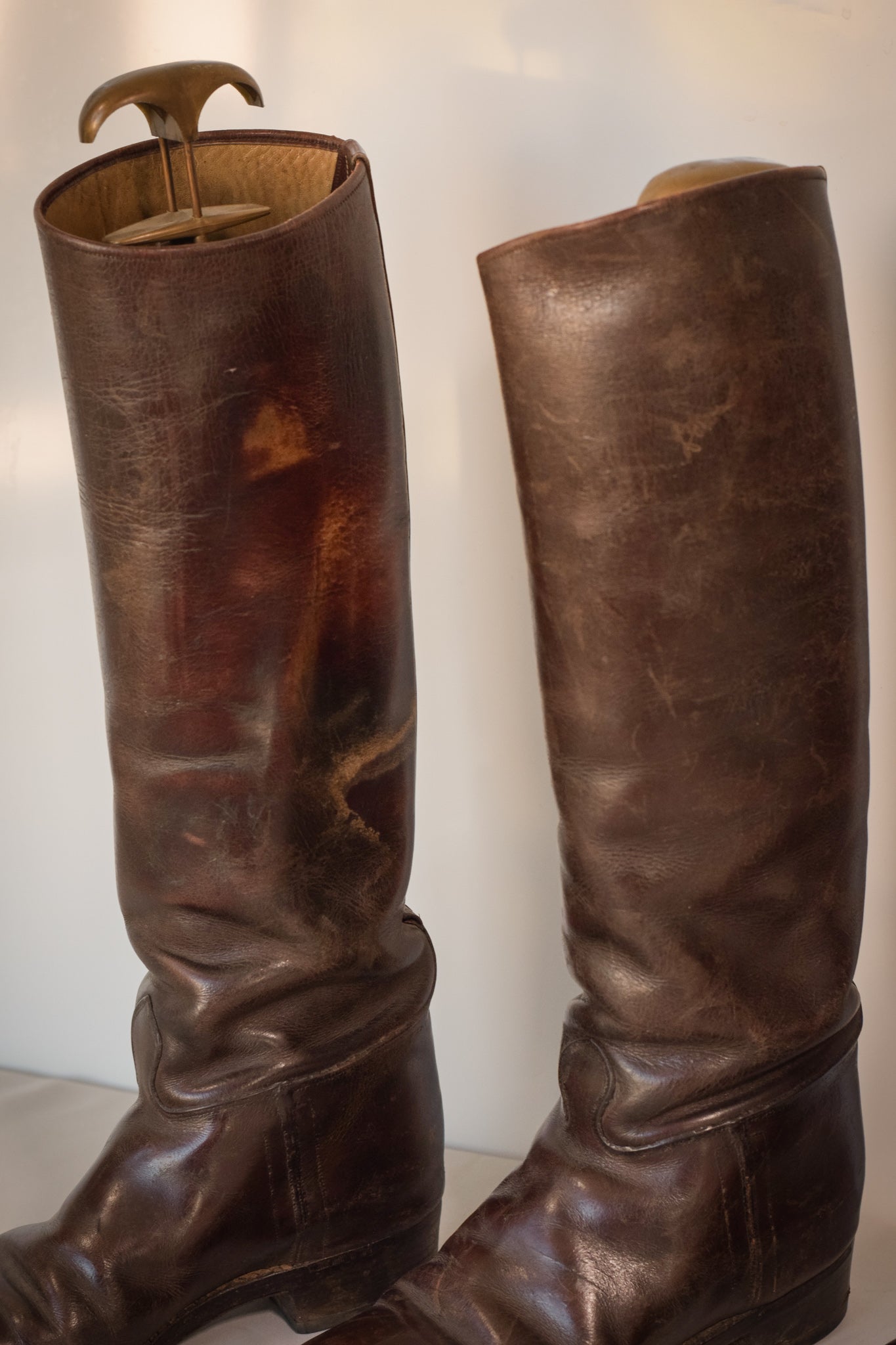 Antique Leather Riding Boots - Two pairs - Modern Decorative