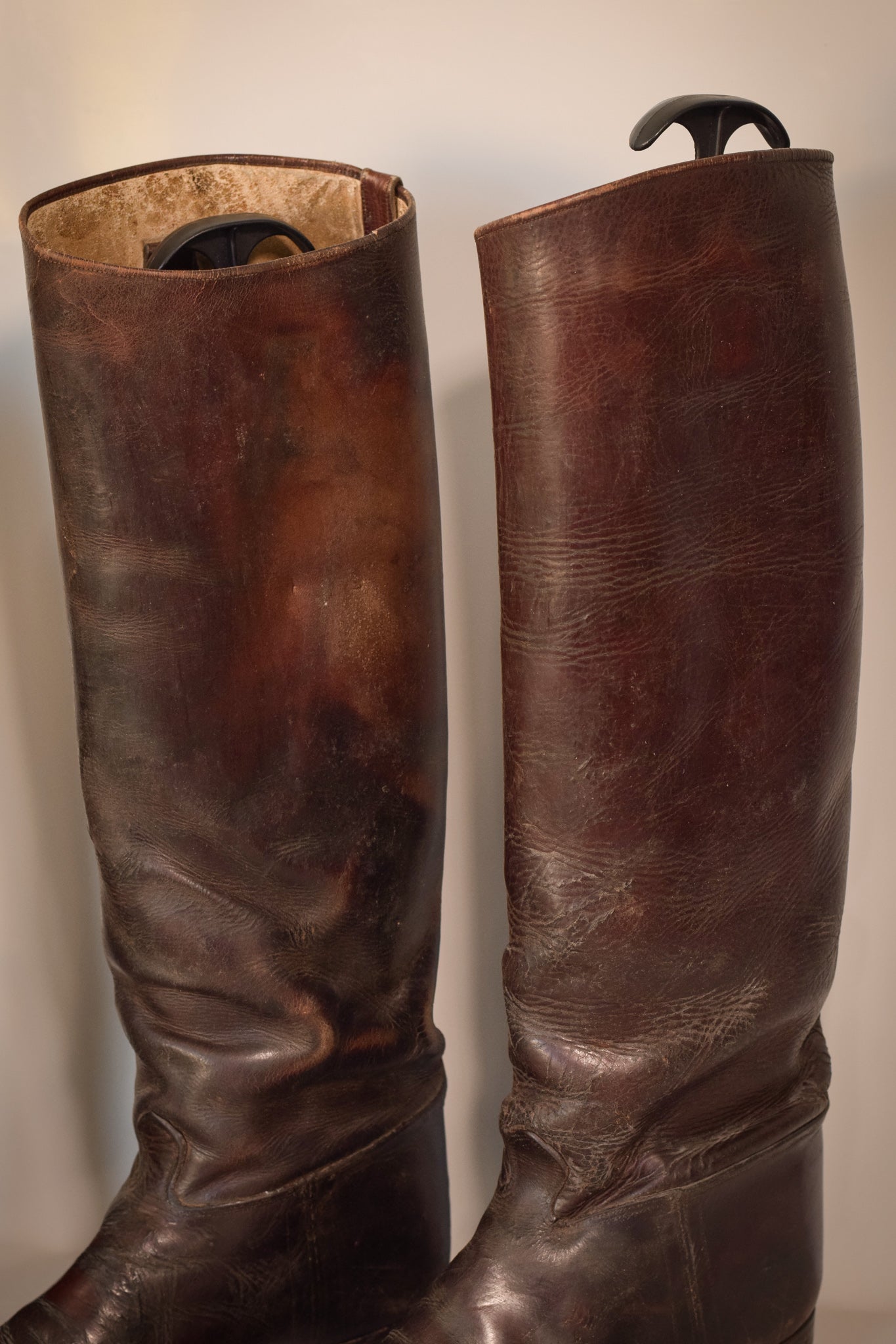 Antique Leather Riding Boots - Two pairs - Modern Decorative