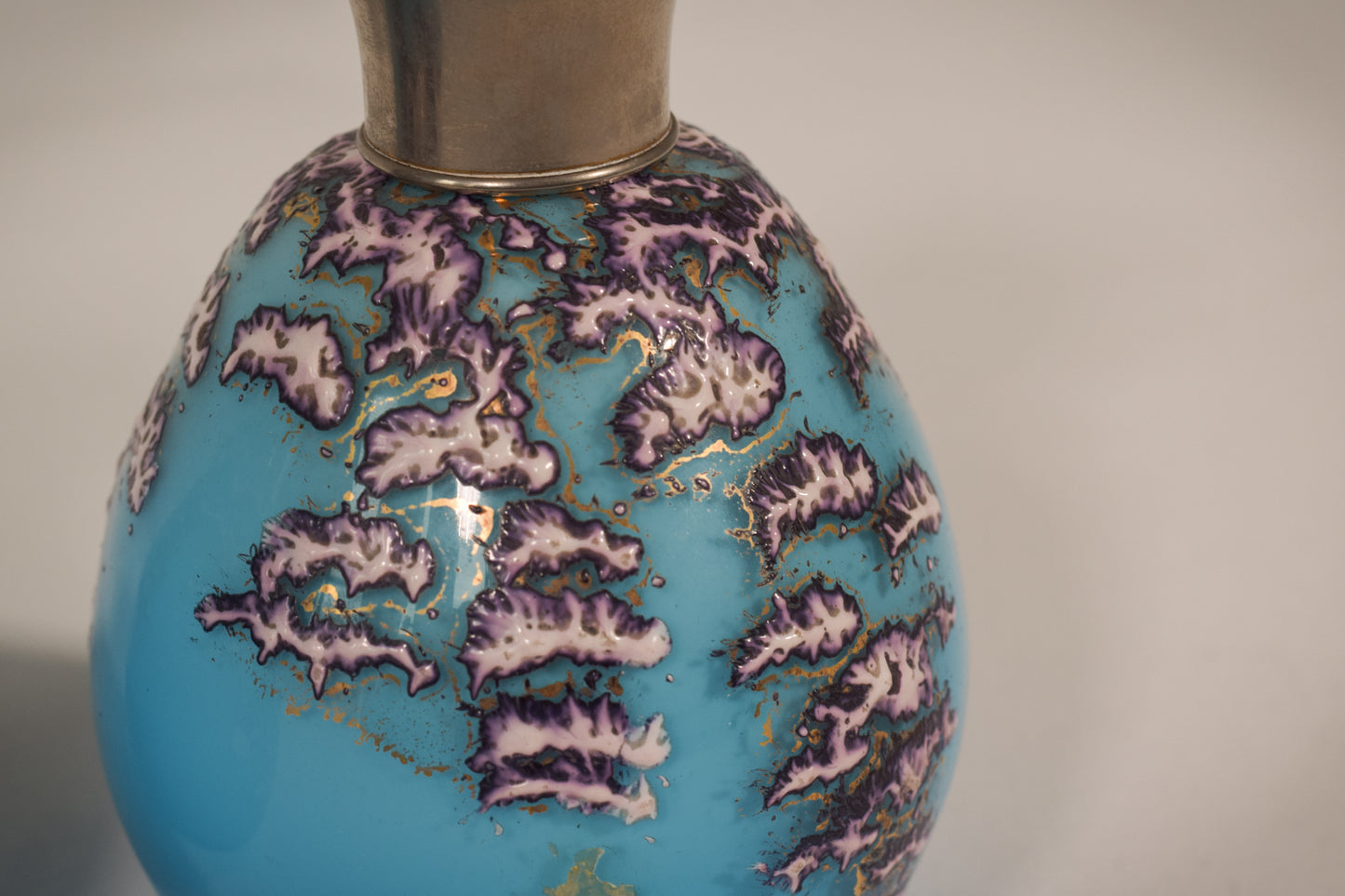Pair of Enamelled Glass Perfume Bottles