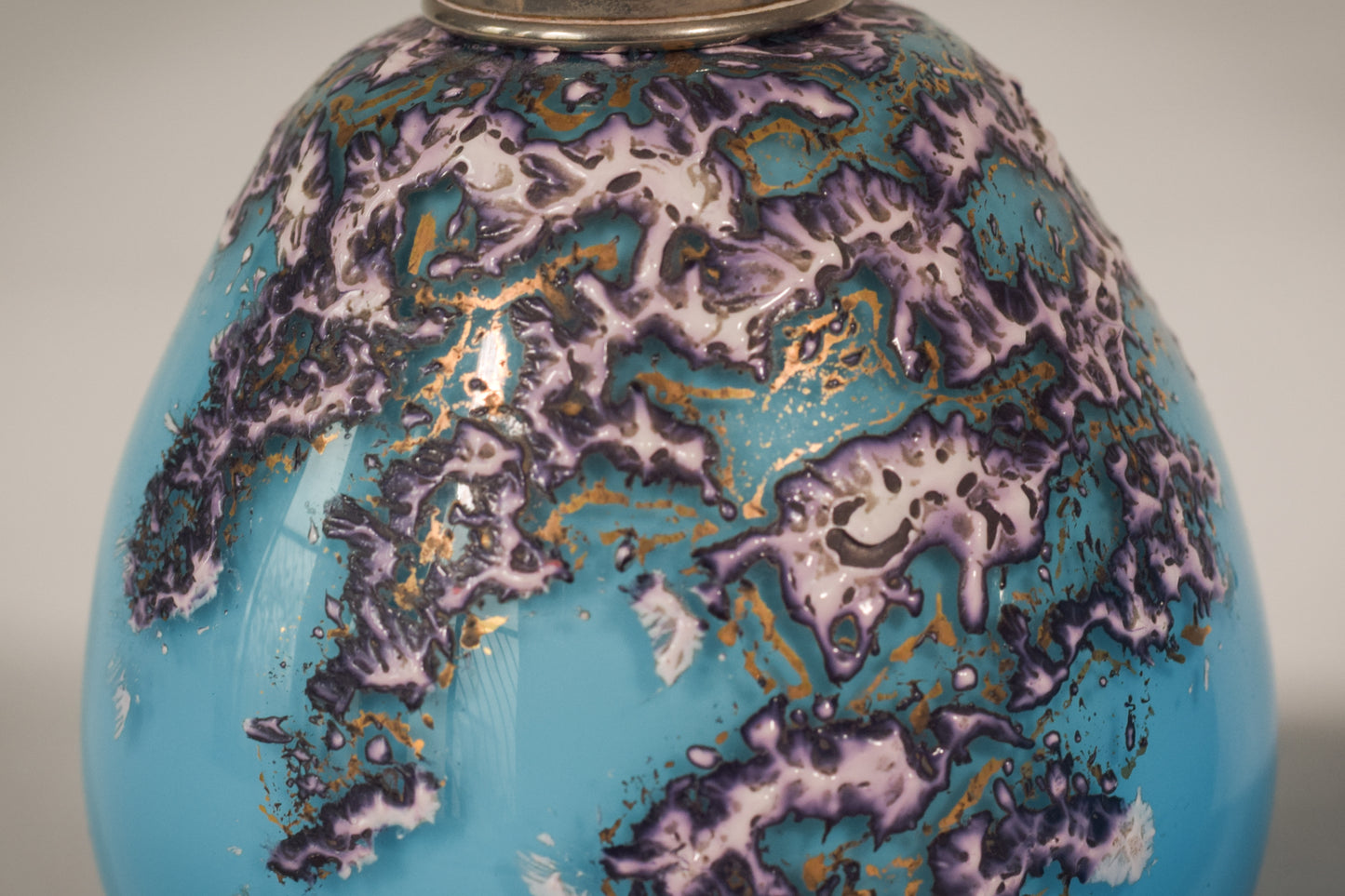 Pair of Enamelled Glass Perfume Bottles