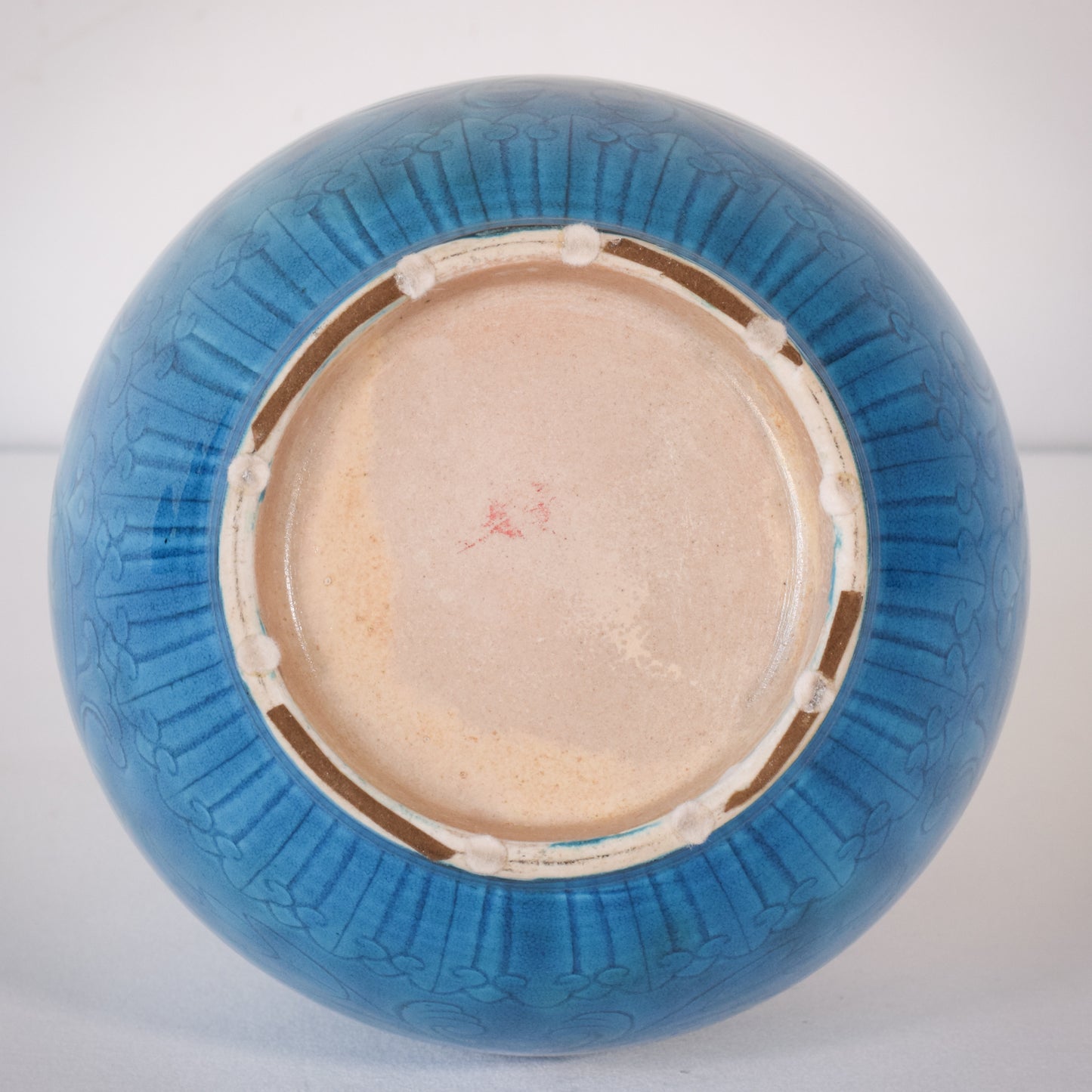 Large - Chinese Turquoise Glazed Lotus Bottle