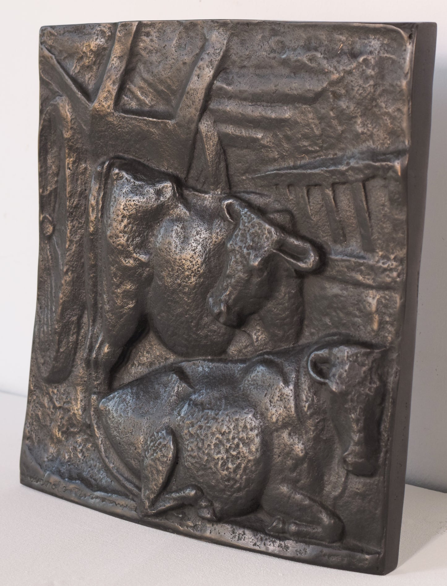 Manuel Martinez Hugué - Large Bronze Plaque - Modern Decorative
