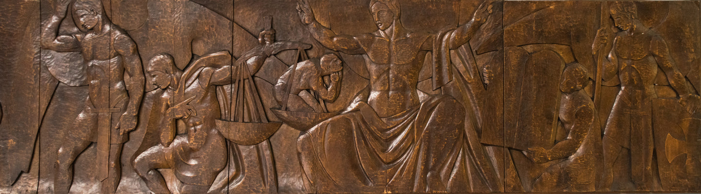 Josep Mundet and Joan Palet - Monumental Carved Panel - Modern Decorative