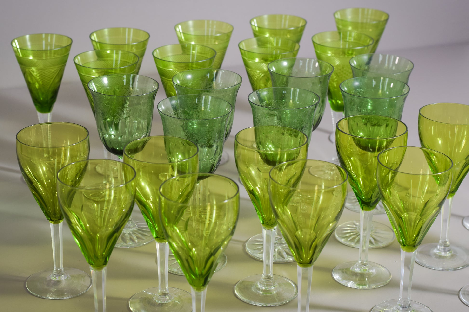 31 - Vintage Green Glasses - Modern Decorative