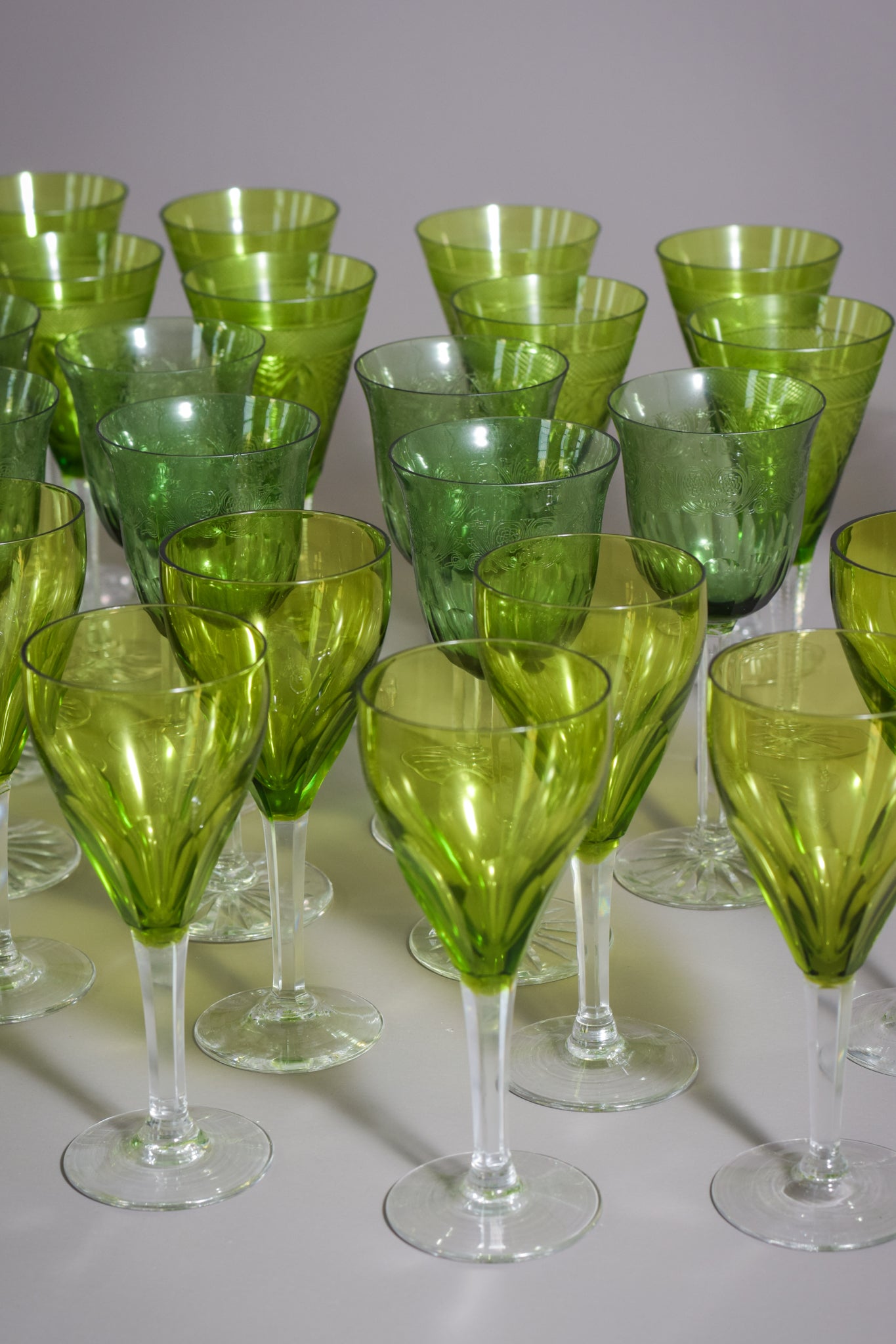 31 - Vintage Green Glasses - Modern Decorative