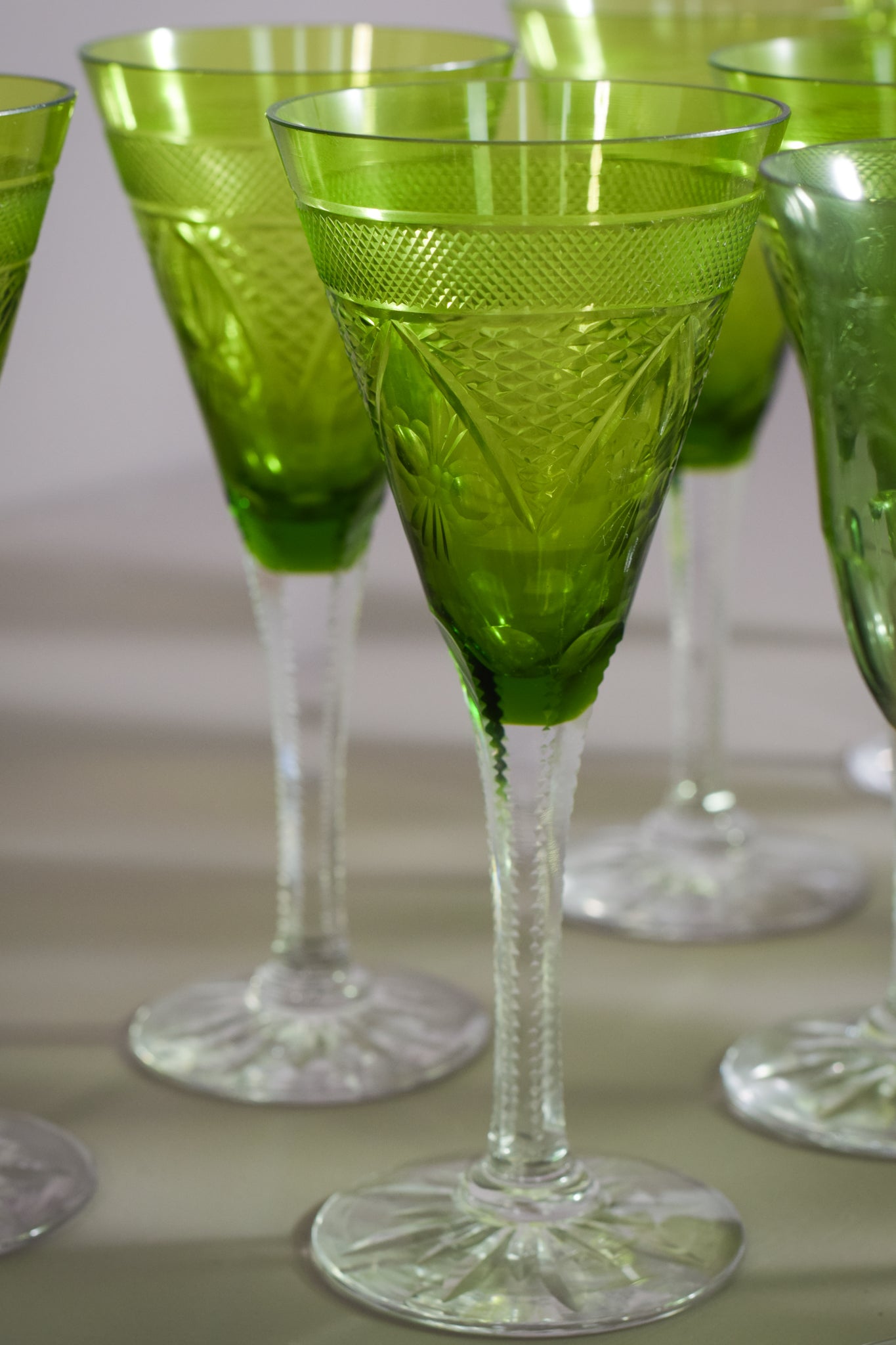 31 - Vintage Green Glasses - Modern Decorative