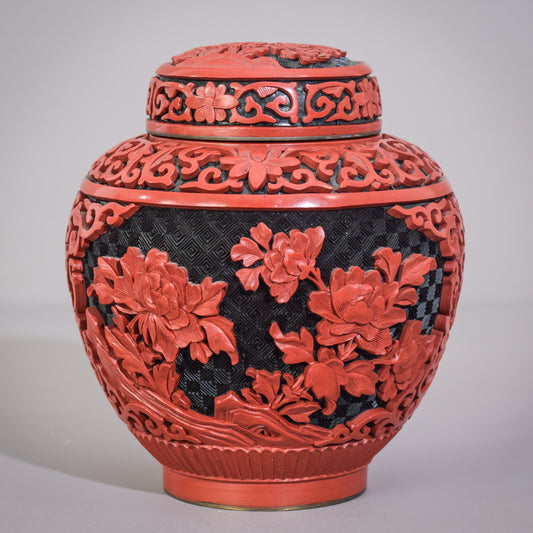 Carved and Lacquered - Chinese Ginger Jar - Modern Decorative