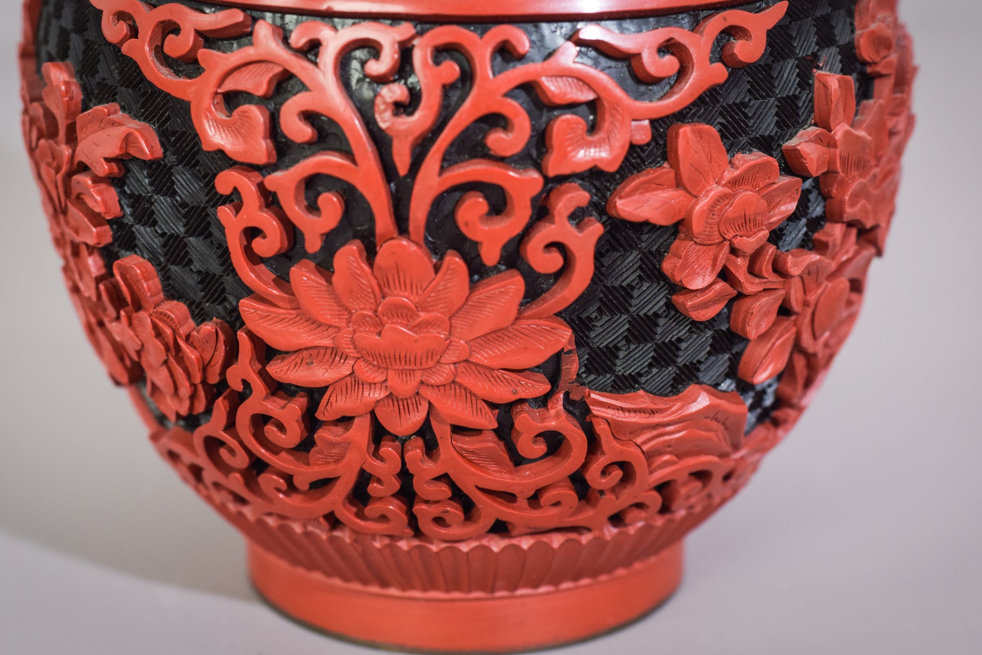 Carved and Lacquered - Chinese Ginger Jar - Modern Decorative