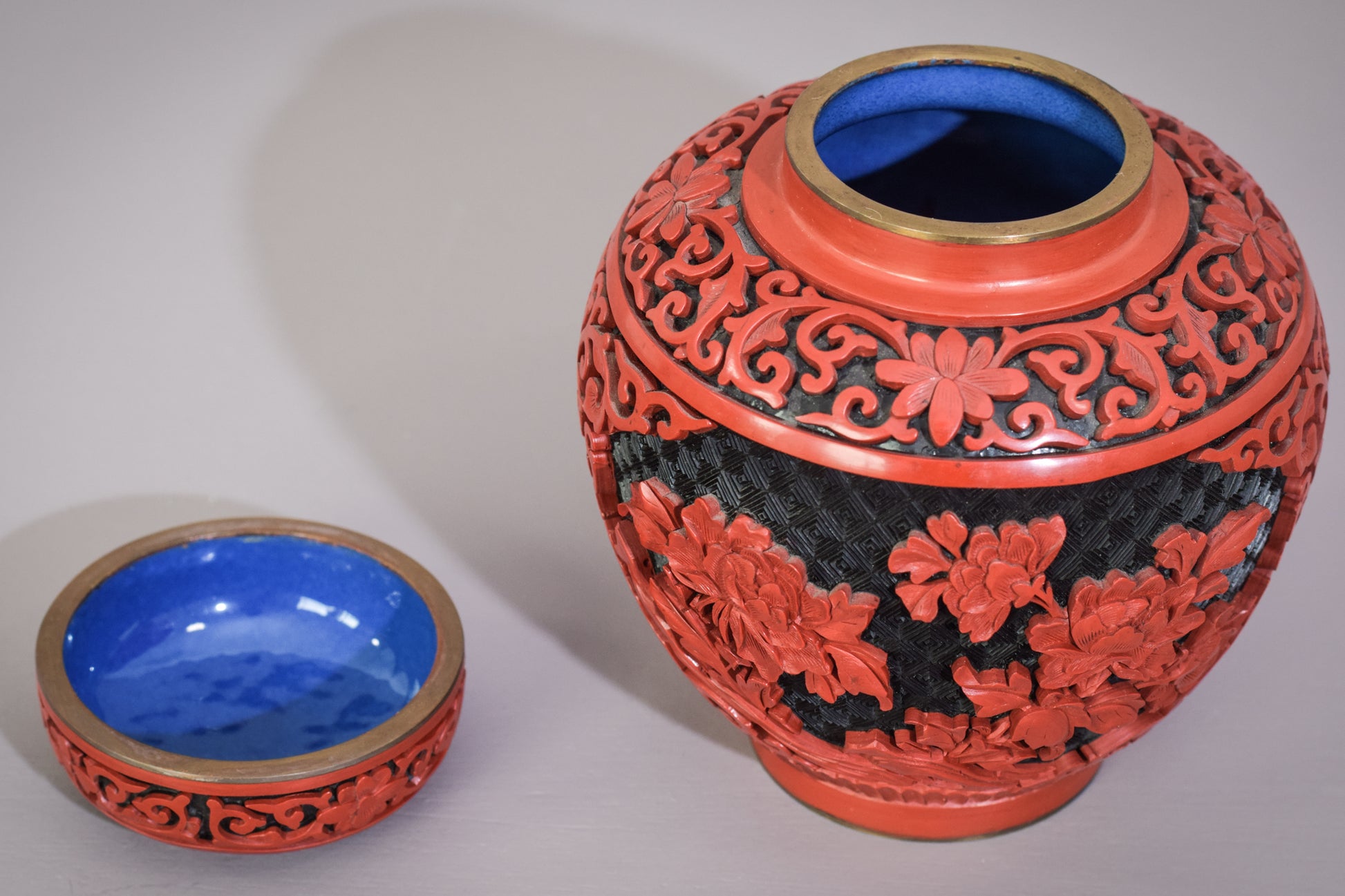Carved and Lacquered - Chinese Ginger Jar - Modern Decorative